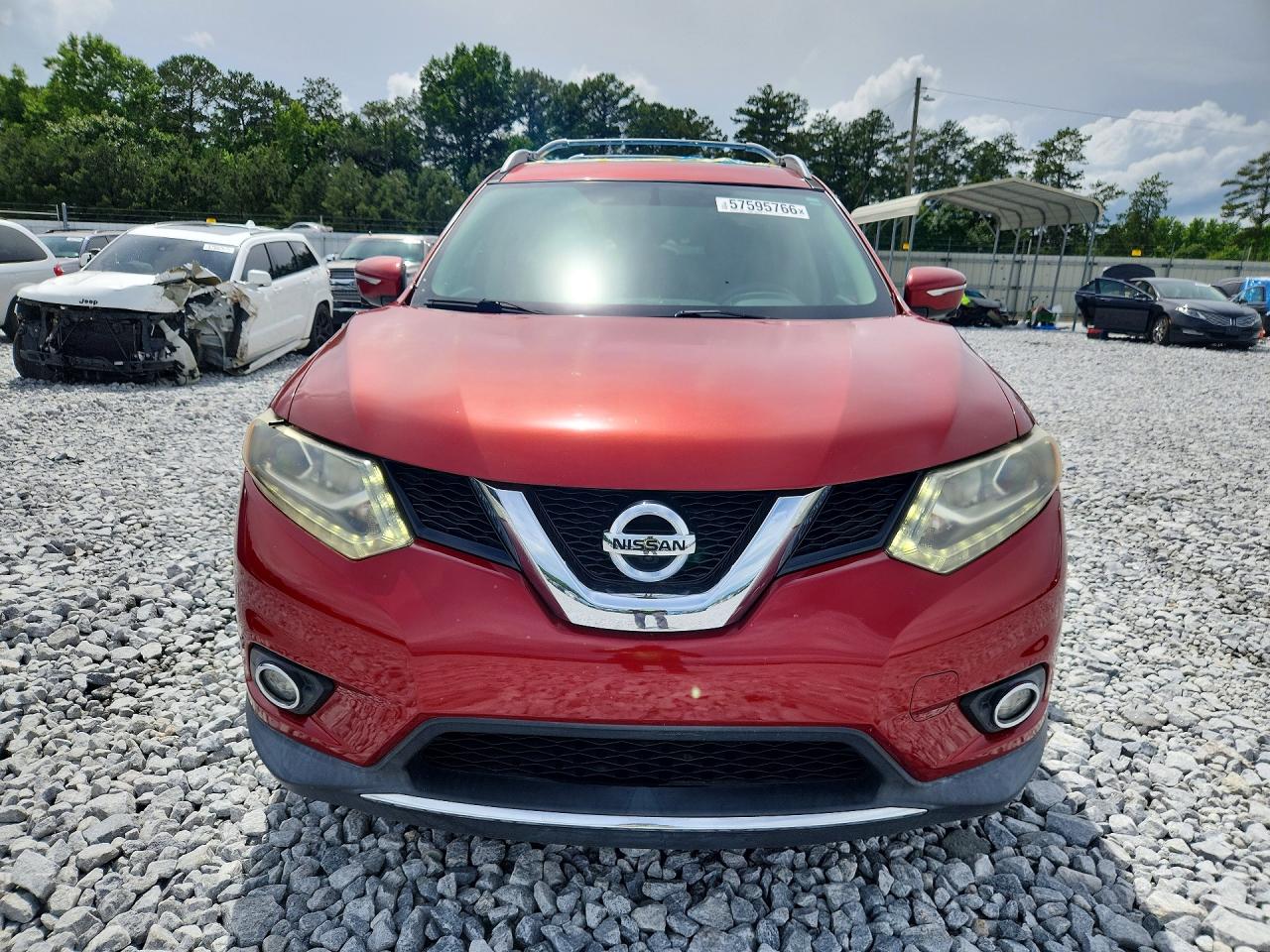2014 Nissan Rogue Sl Red vin: 5N1AT2MT3EC850833
