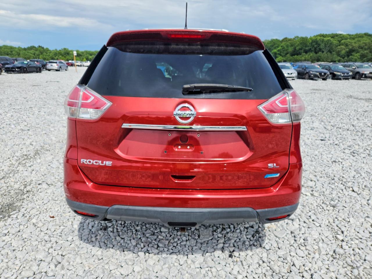 2014 Nissan Rogue Sl Red vin: 5N1AT2MT3EC850833