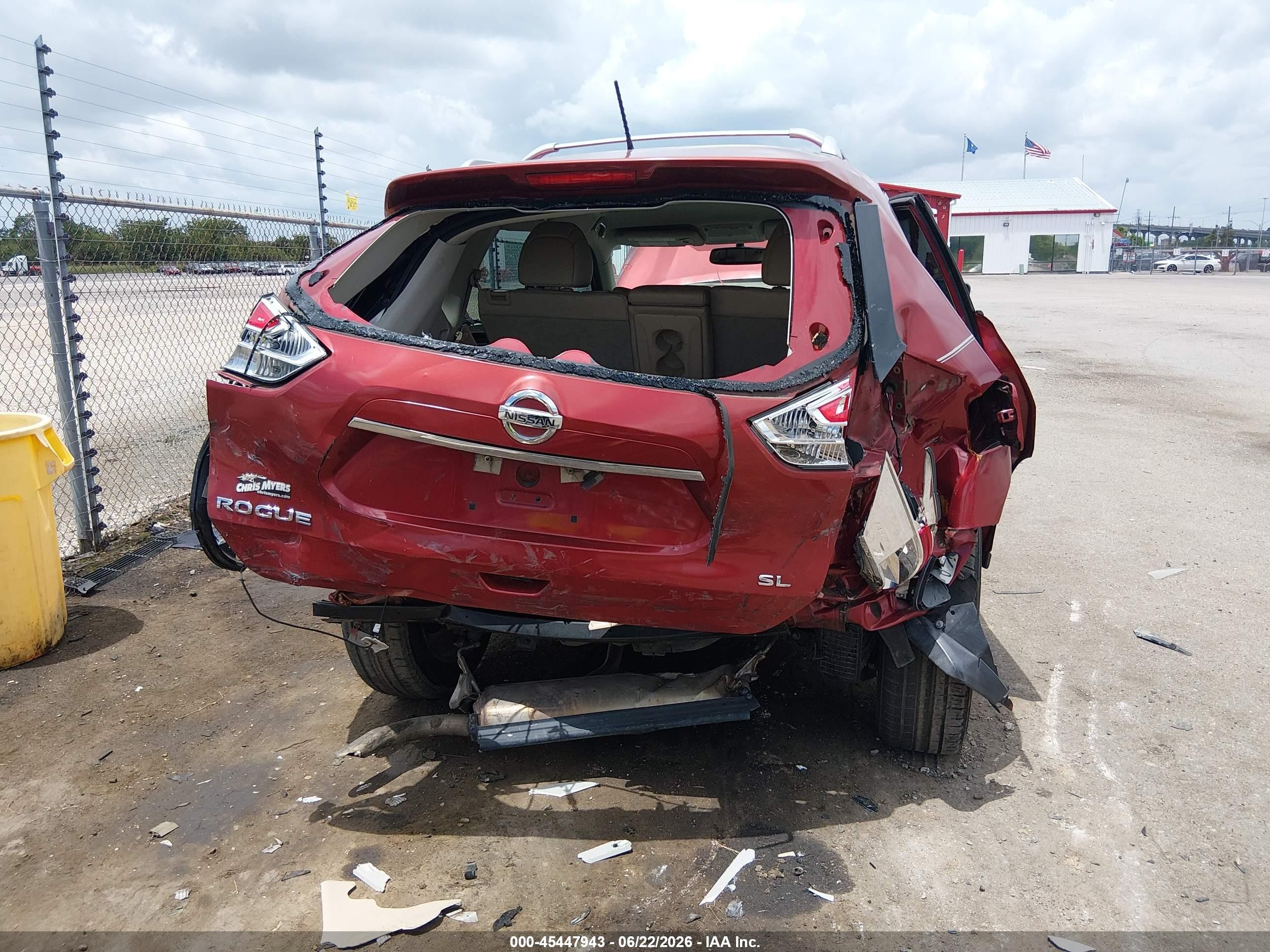 2015 Nissan Rogue Sl Red vin: 5N1AT2MT3FC764875