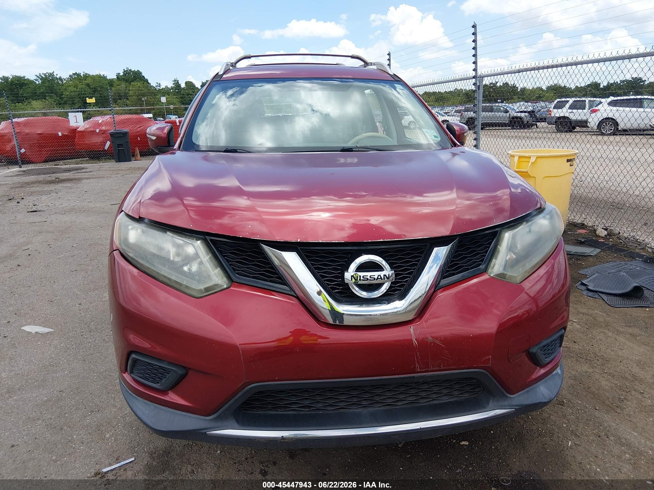 2015 Nissan Rogue Sl Red vin: 5N1AT2MT3FC764875