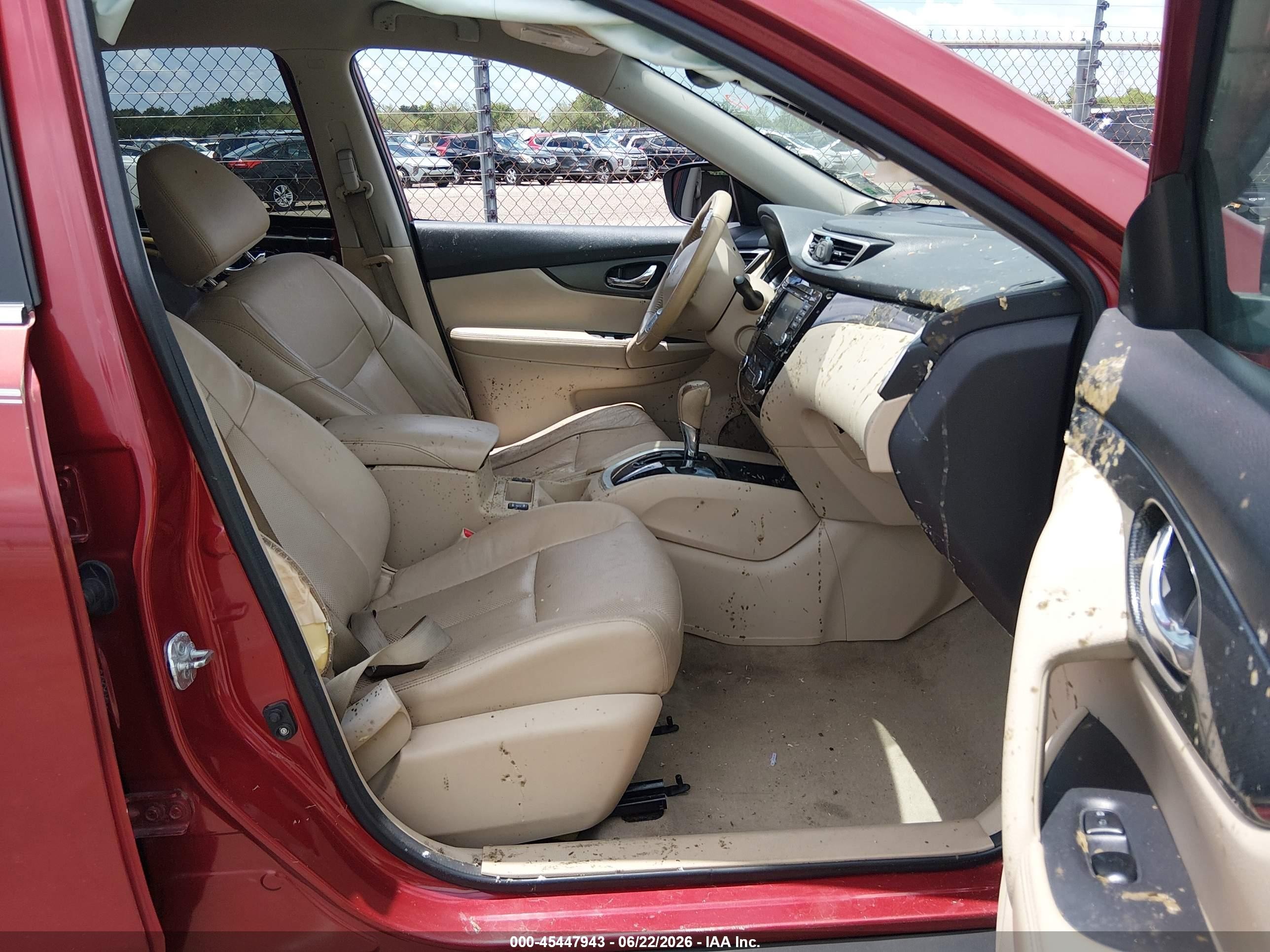 2015 Nissan Rogue Sl Red vin: 5N1AT2MT3FC764875
