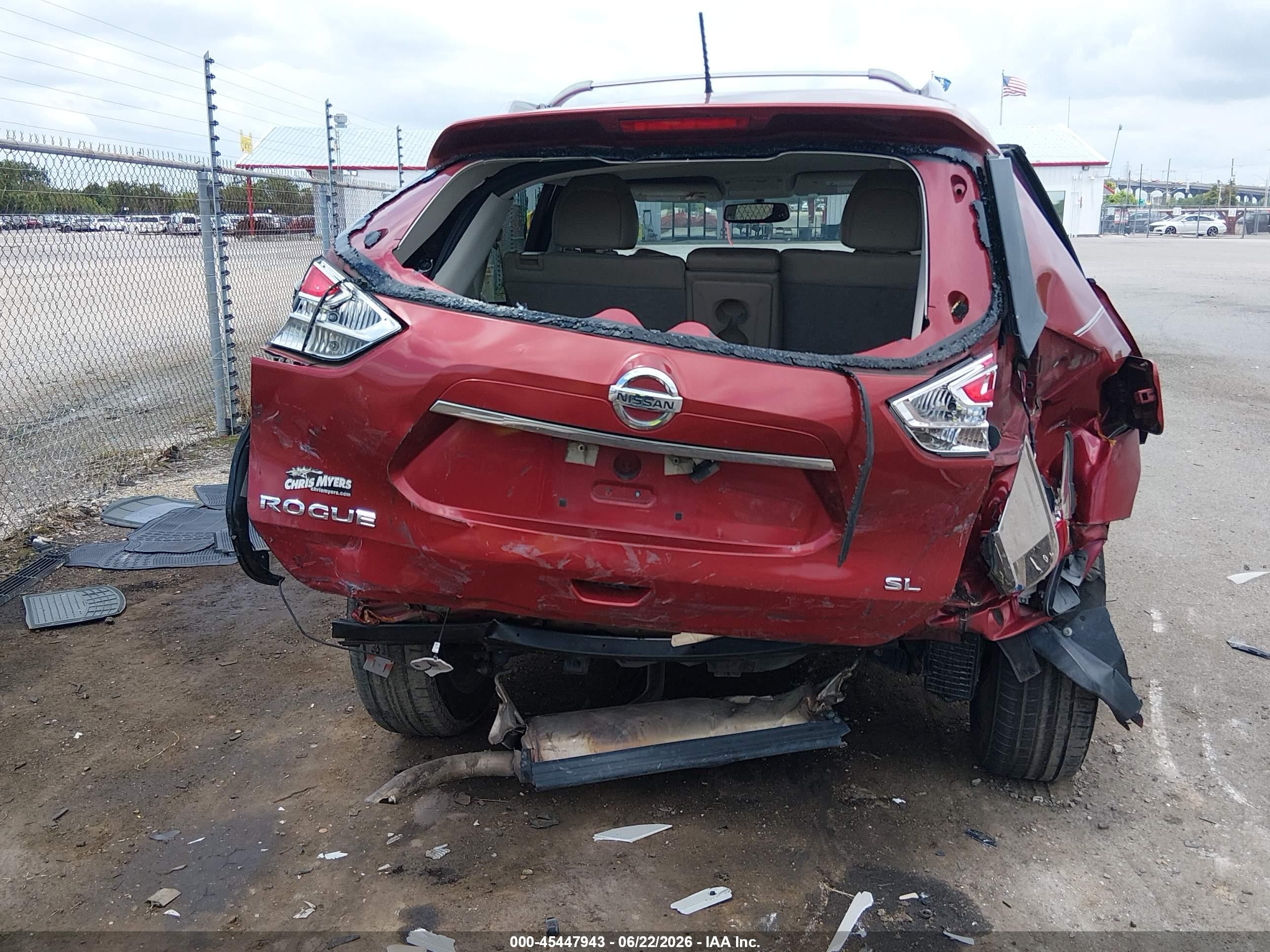 2015 Nissan Rogue Sl Red vin: 5N1AT2MT3FC764875