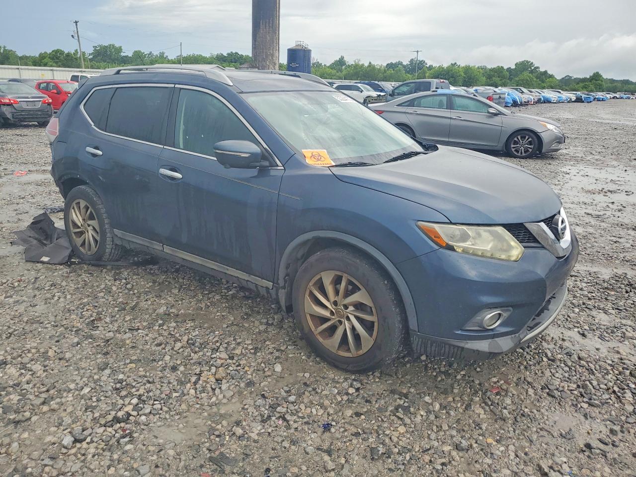 2015 Nissan Rogue Sl Синий vin: 5N1AT2MT3FC769574