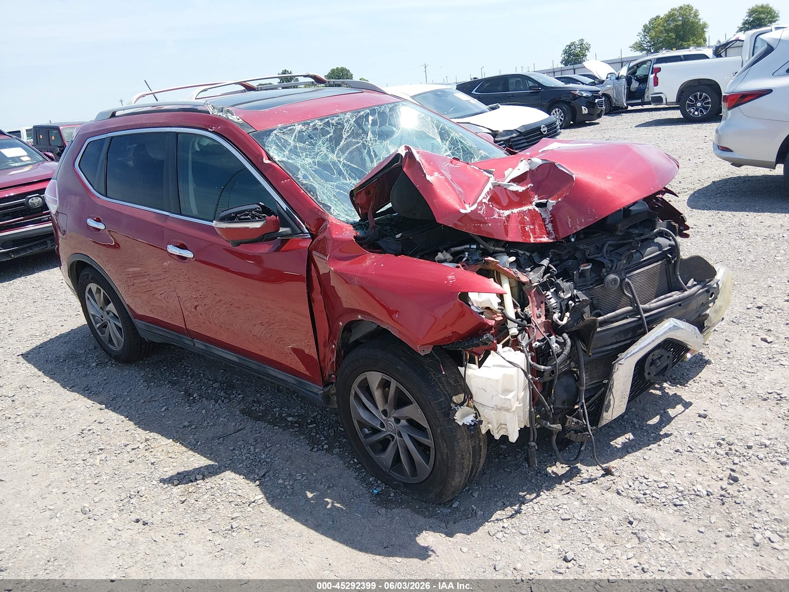 2015 Nissan Rogue Sl Темно-бордовый vin: 5N1AT2MT3FC806557
