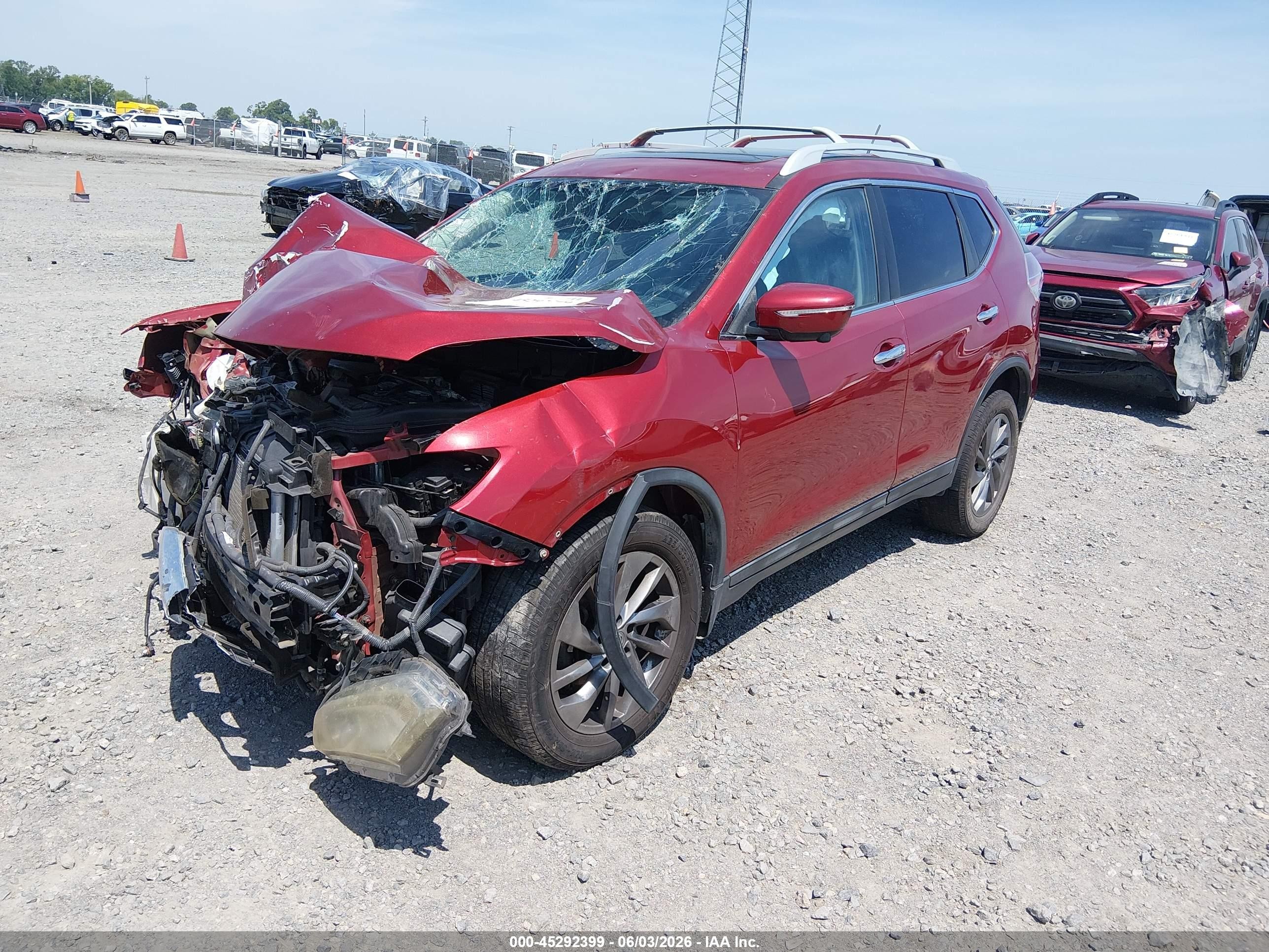 2015 Nissan Rogue Sl Maroon vin: 5N1AT2MT3FC806557