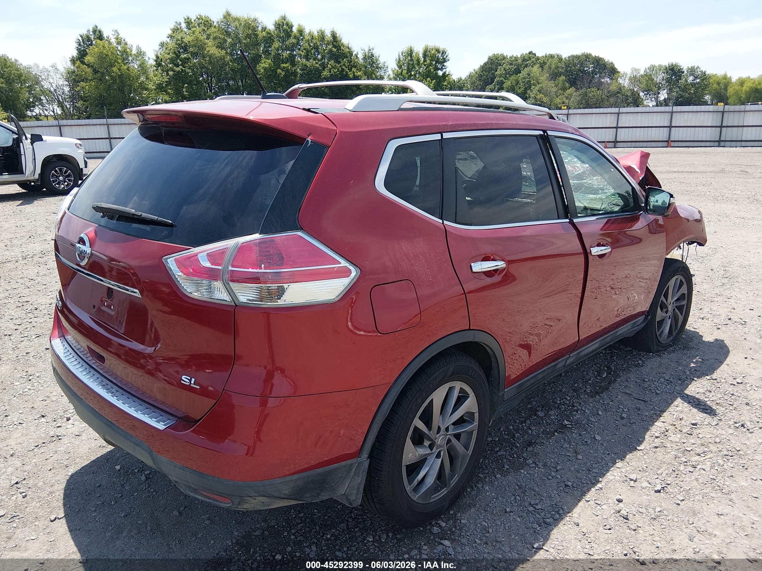 2015 Nissan Rogue Sl Maroon vin: 5N1AT2MT3FC806557