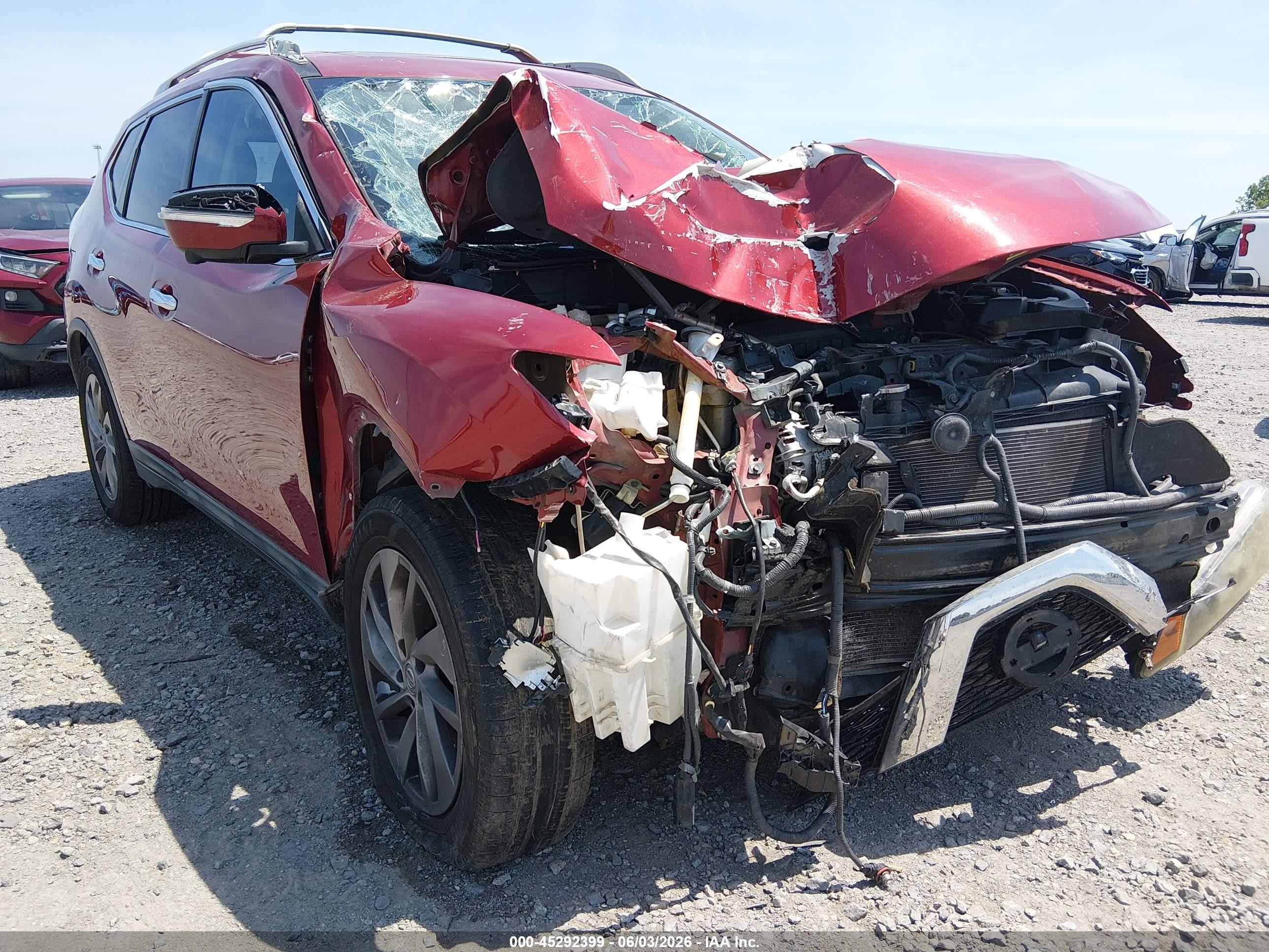 2015 Nissan Rogue Sl Maroon vin: 5N1AT2MT3FC806557