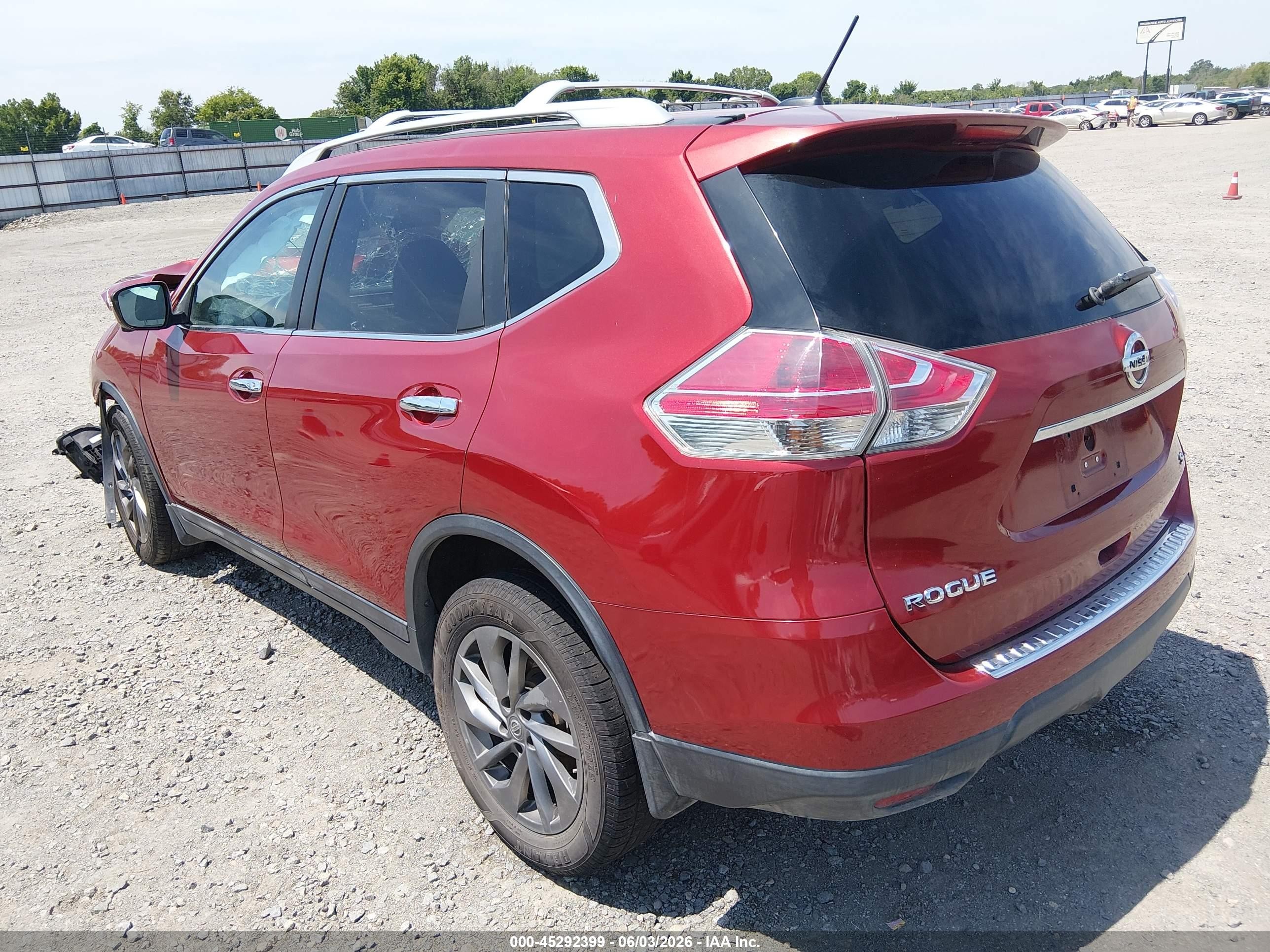2015 Nissan Rogue Sl Maroon vin: 5N1AT2MT3FC806557