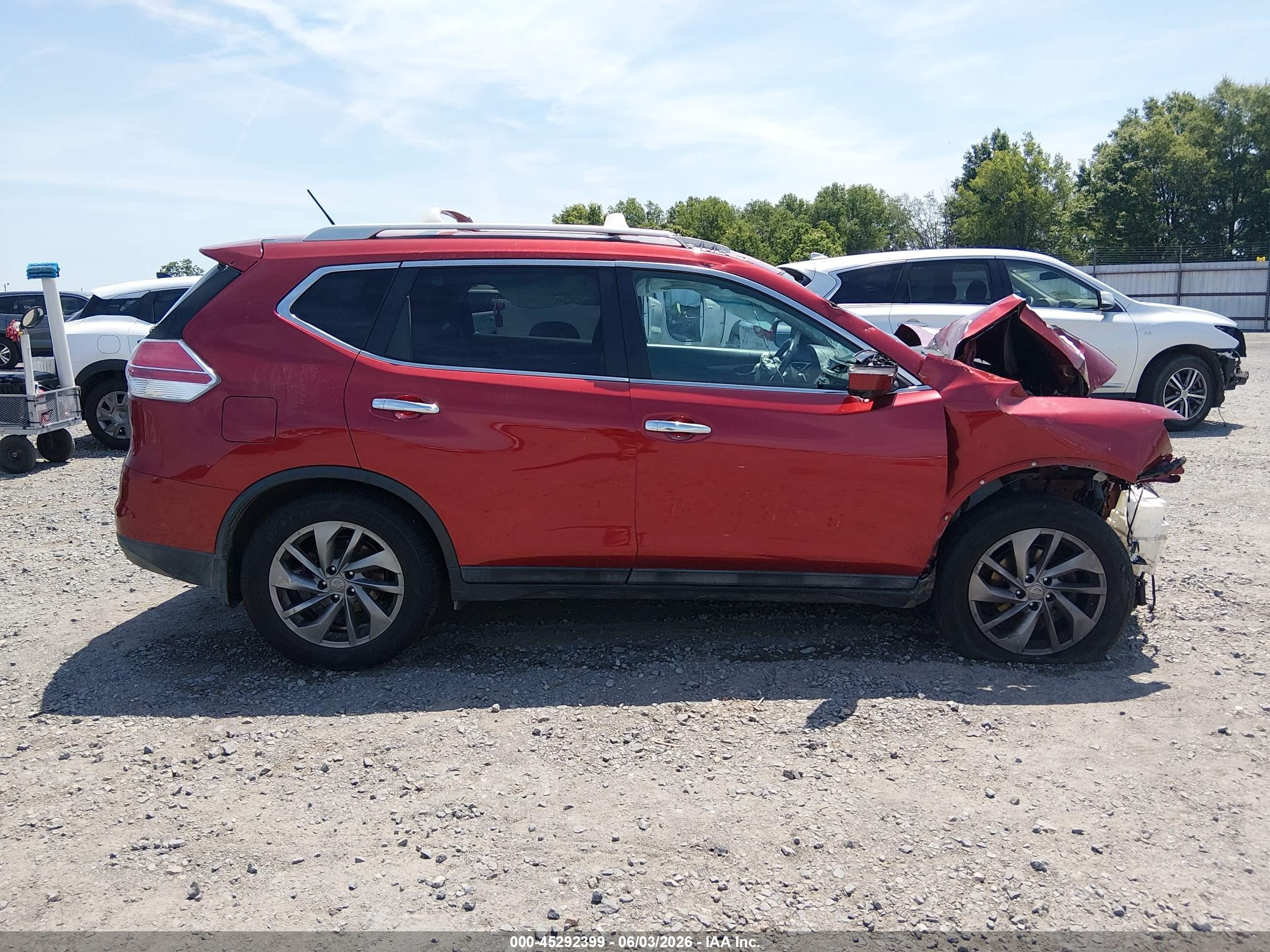 2015 Nissan Rogue Sl Maroon vin: 5N1AT2MT3FC806557