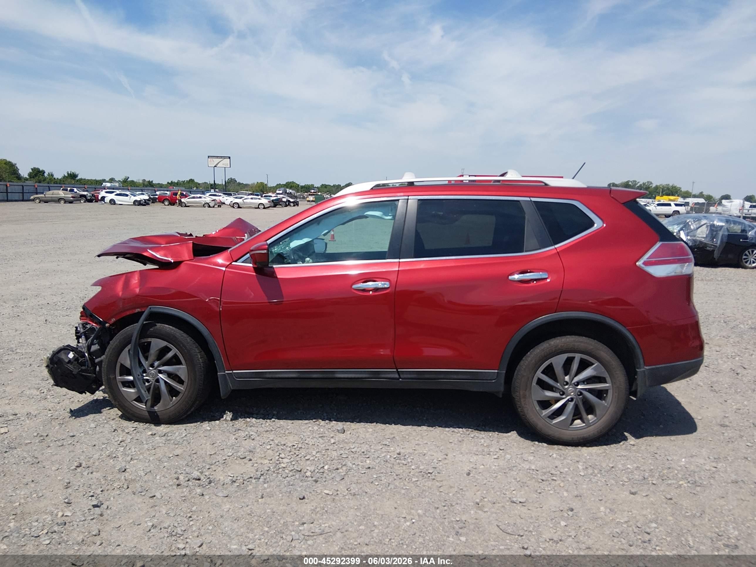 2015 Nissan Rogue Sl Maroon vin: 5N1AT2MT3FC806557