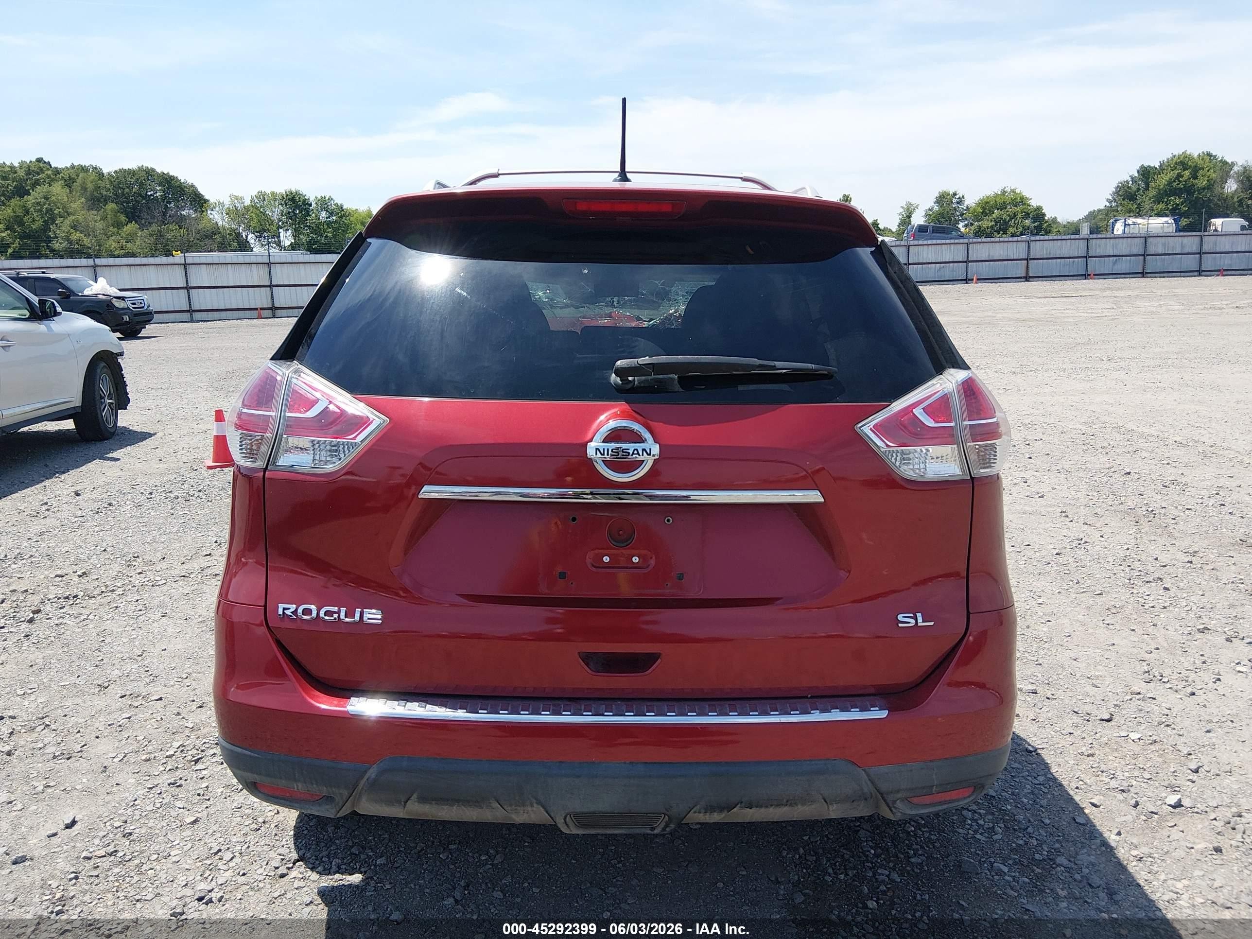 2015 Nissan Rogue Sl Maroon vin: 5N1AT2MT3FC806557