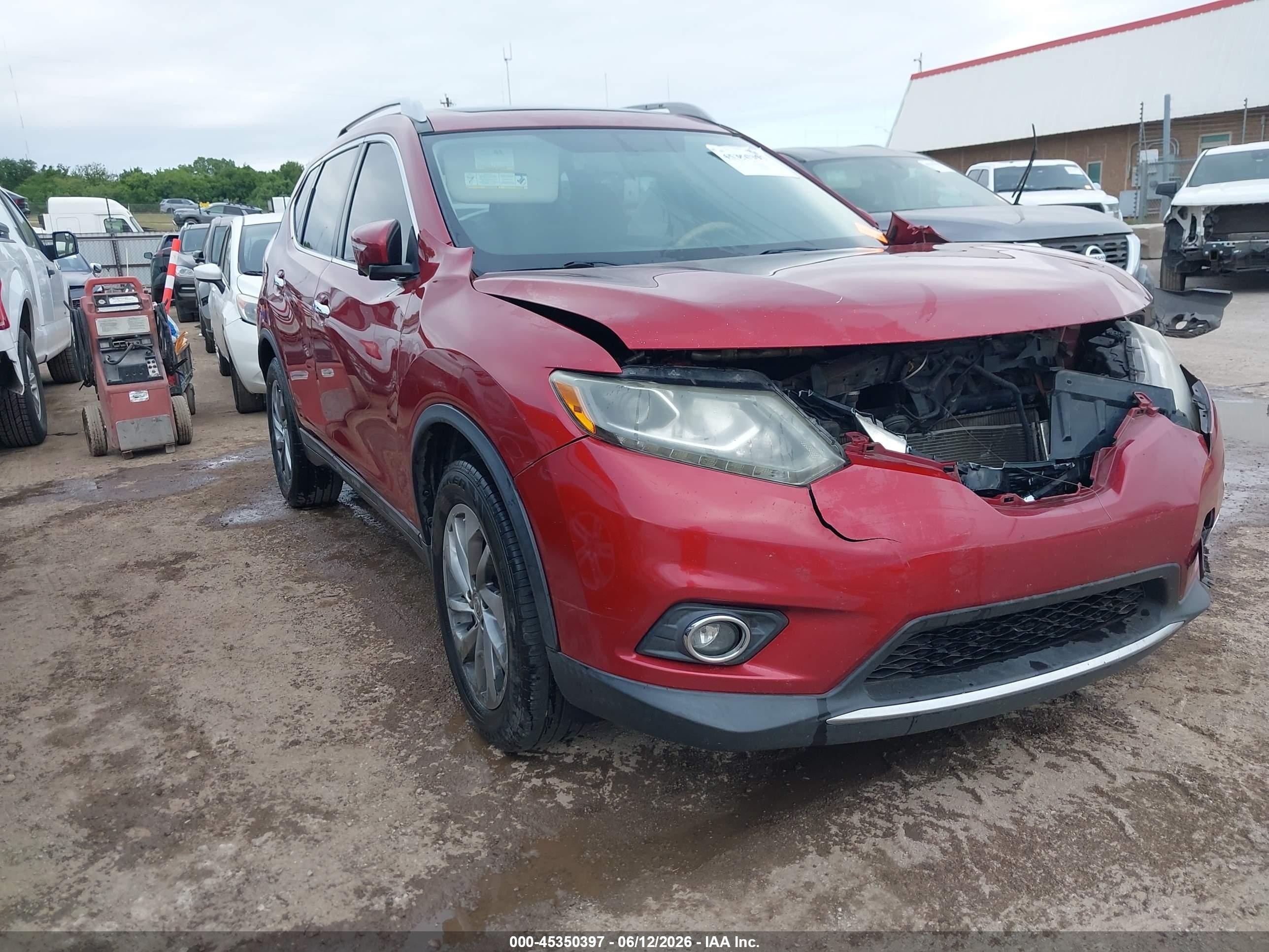 2015 Nissan Rogue Sl Red vin: 5N1AT2MT3FC809491