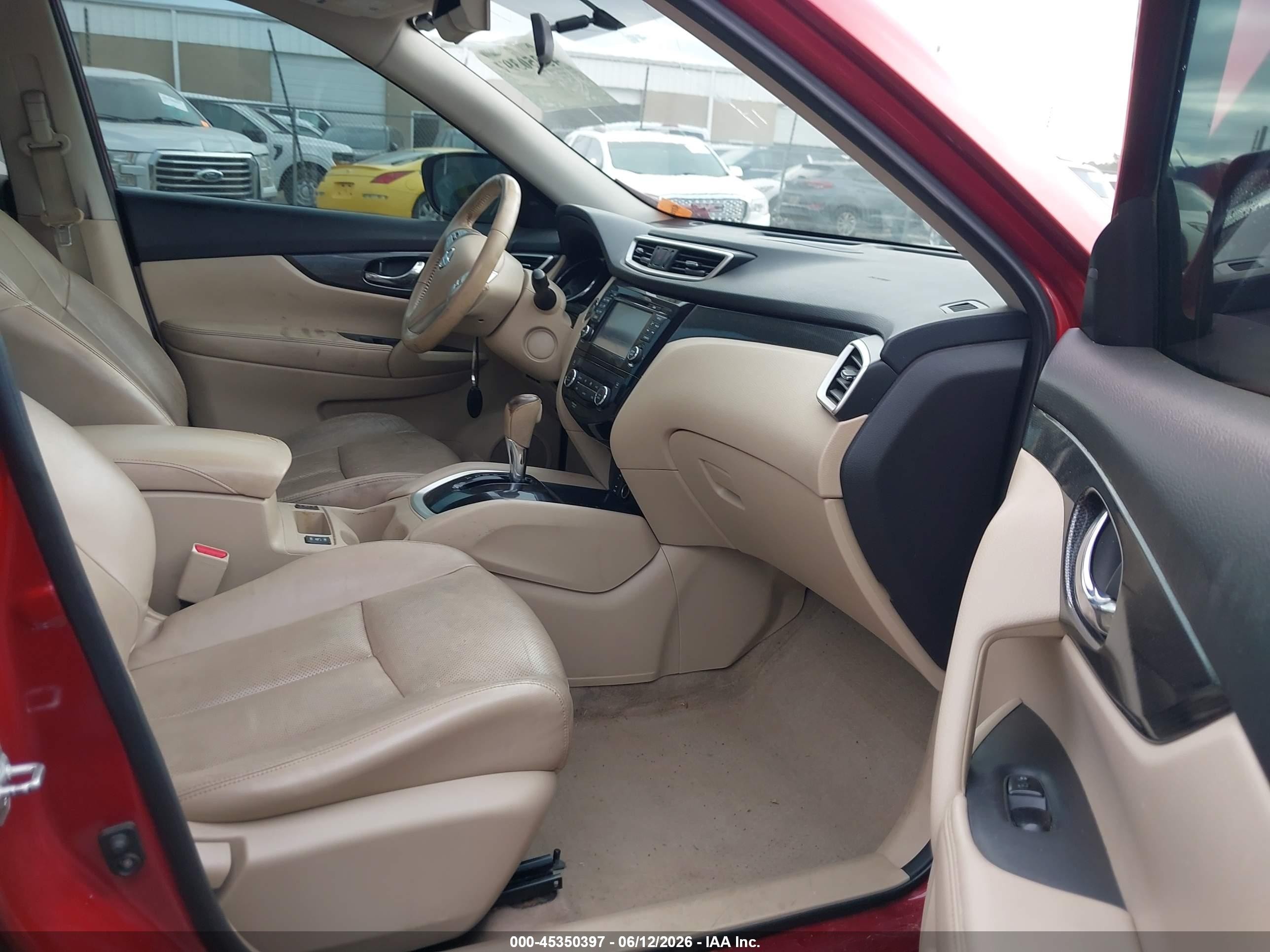 2015 Nissan Rogue Sl Red vin: 5N1AT2MT3FC809491