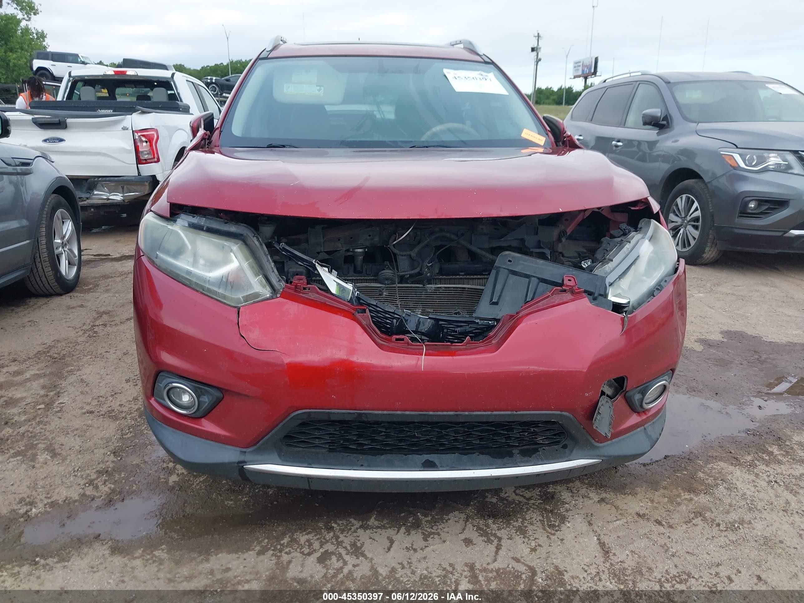 2015 Nissan Rogue Sl Red vin: 5N1AT2MT3FC809491