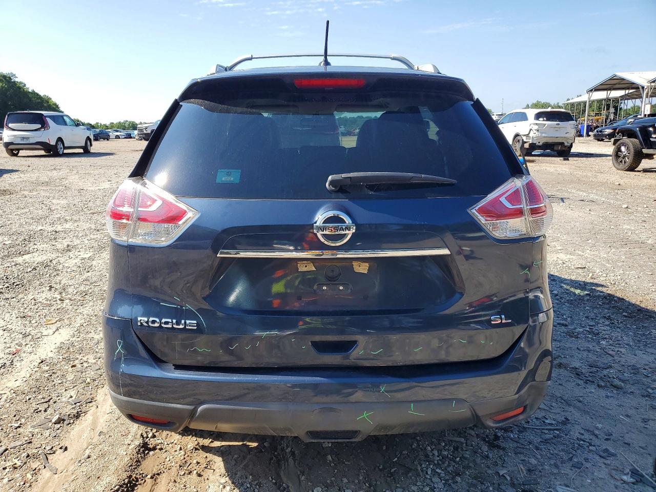 2015 Nissan Rogue Sl Blue vin: 5N1AT2MT3FC823732