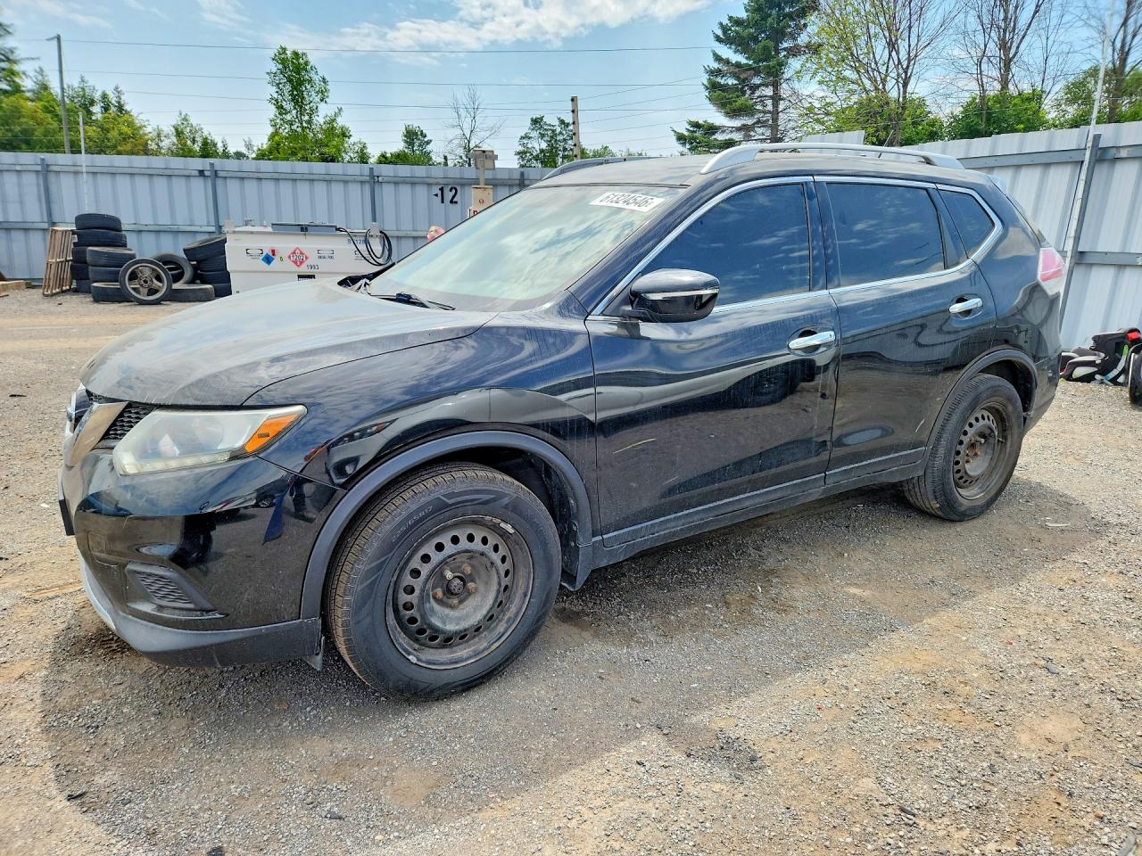 2015 Nissan Rogue S Black vin: 5N1AT2MT3FC834861