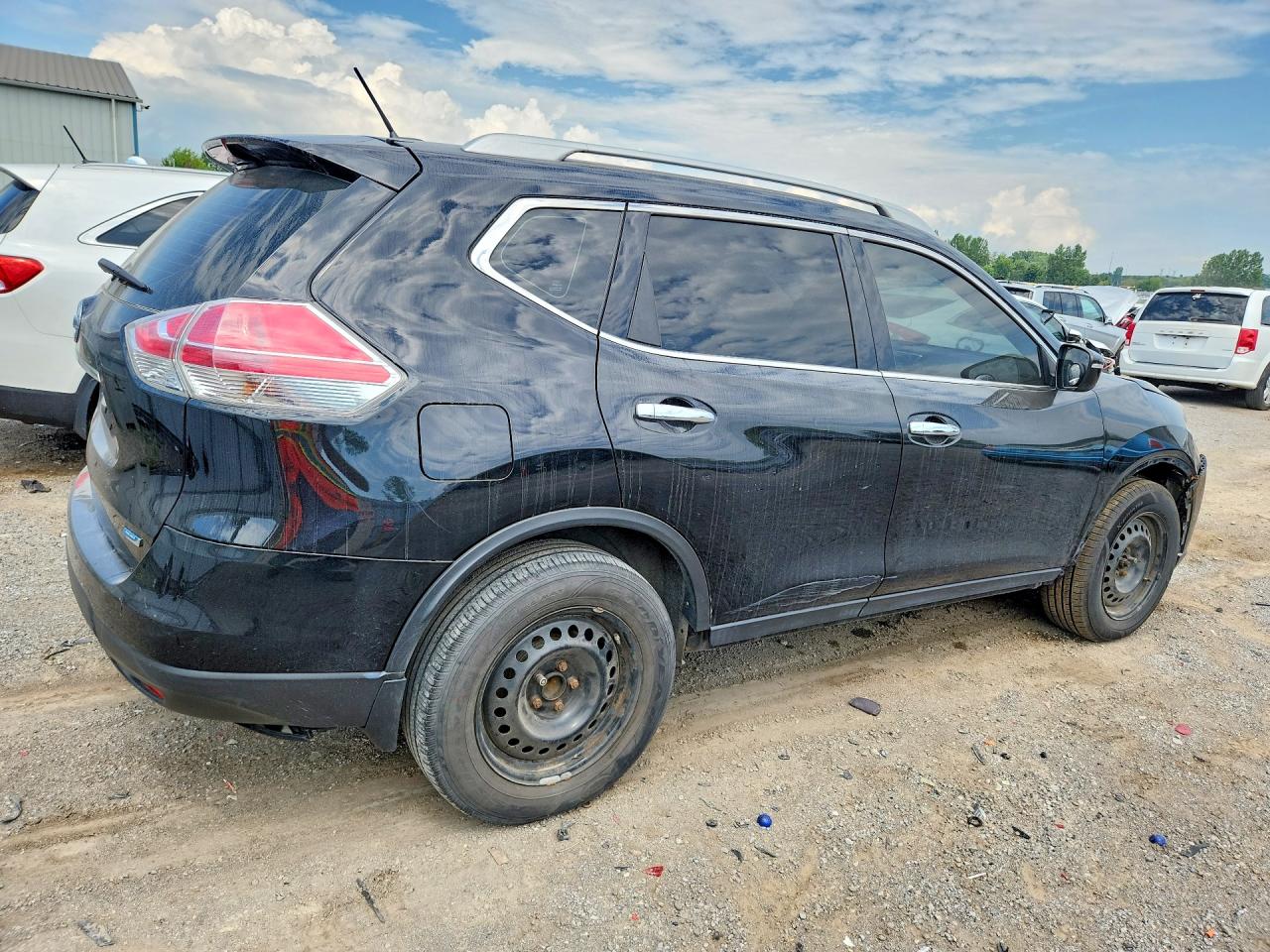 2015 Nissan Rogue S Black vin: 5N1AT2MT3FC834861