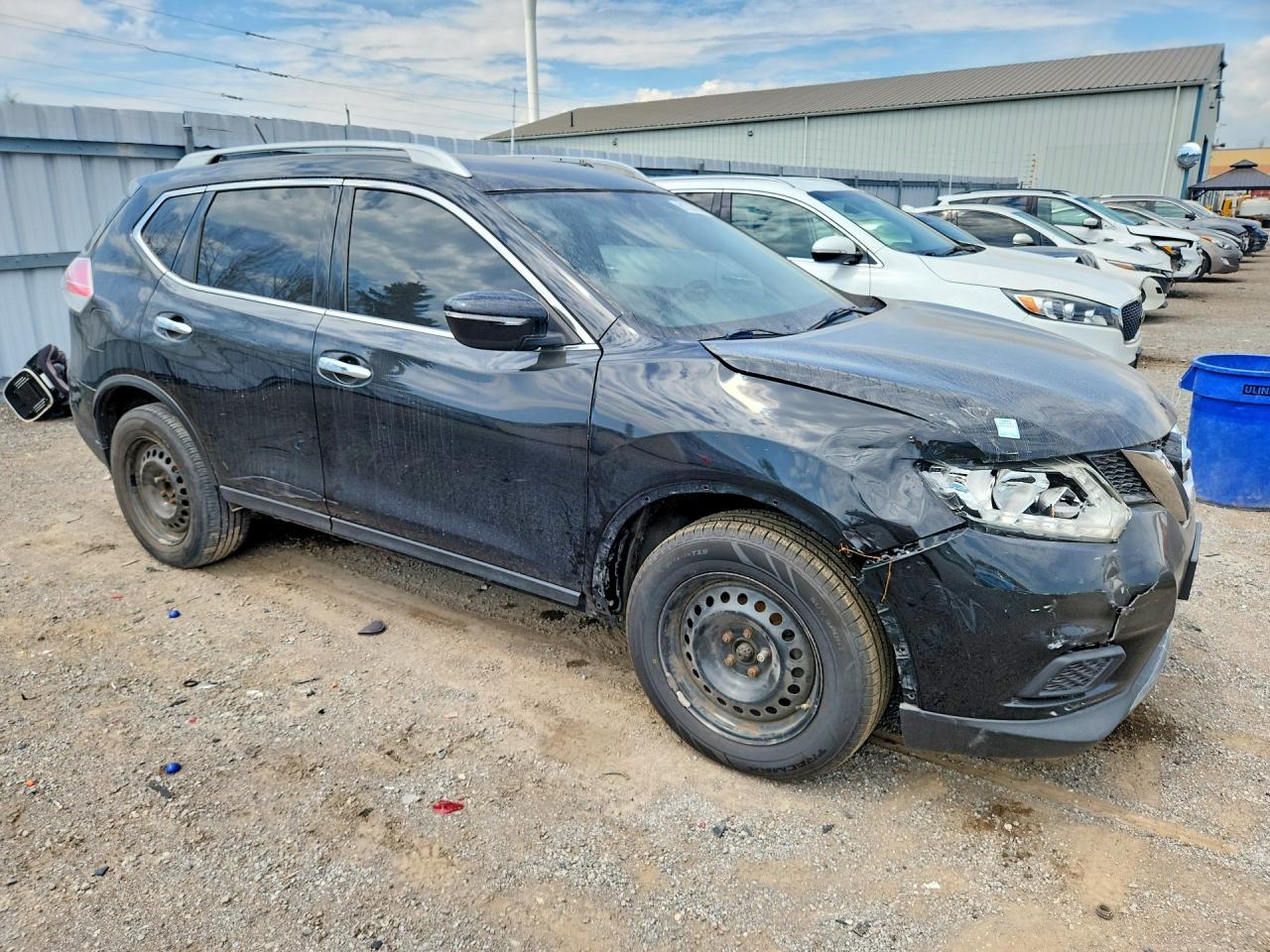 2015 Nissan Rogue S Black vin: 5N1AT2MT3FC834861