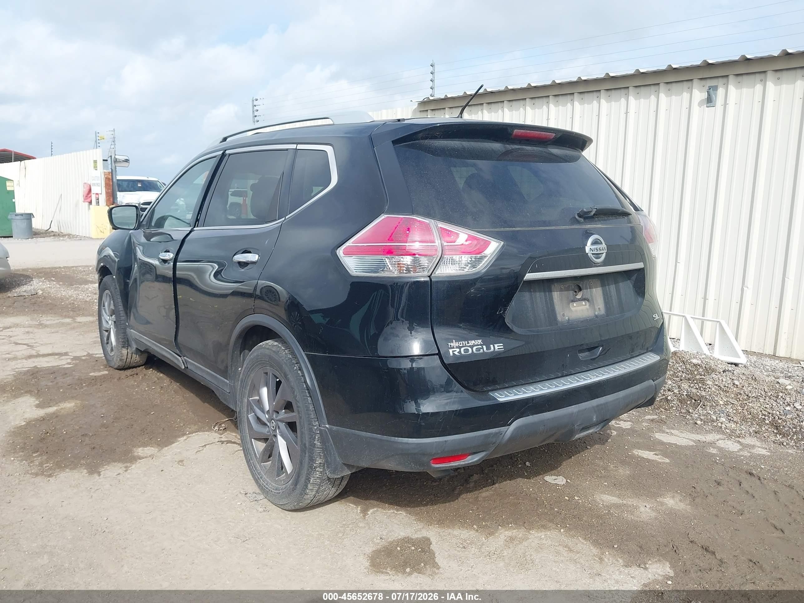 2015 Nissan Rogue Sl Black vin: 5N1AT2MT3FC851773