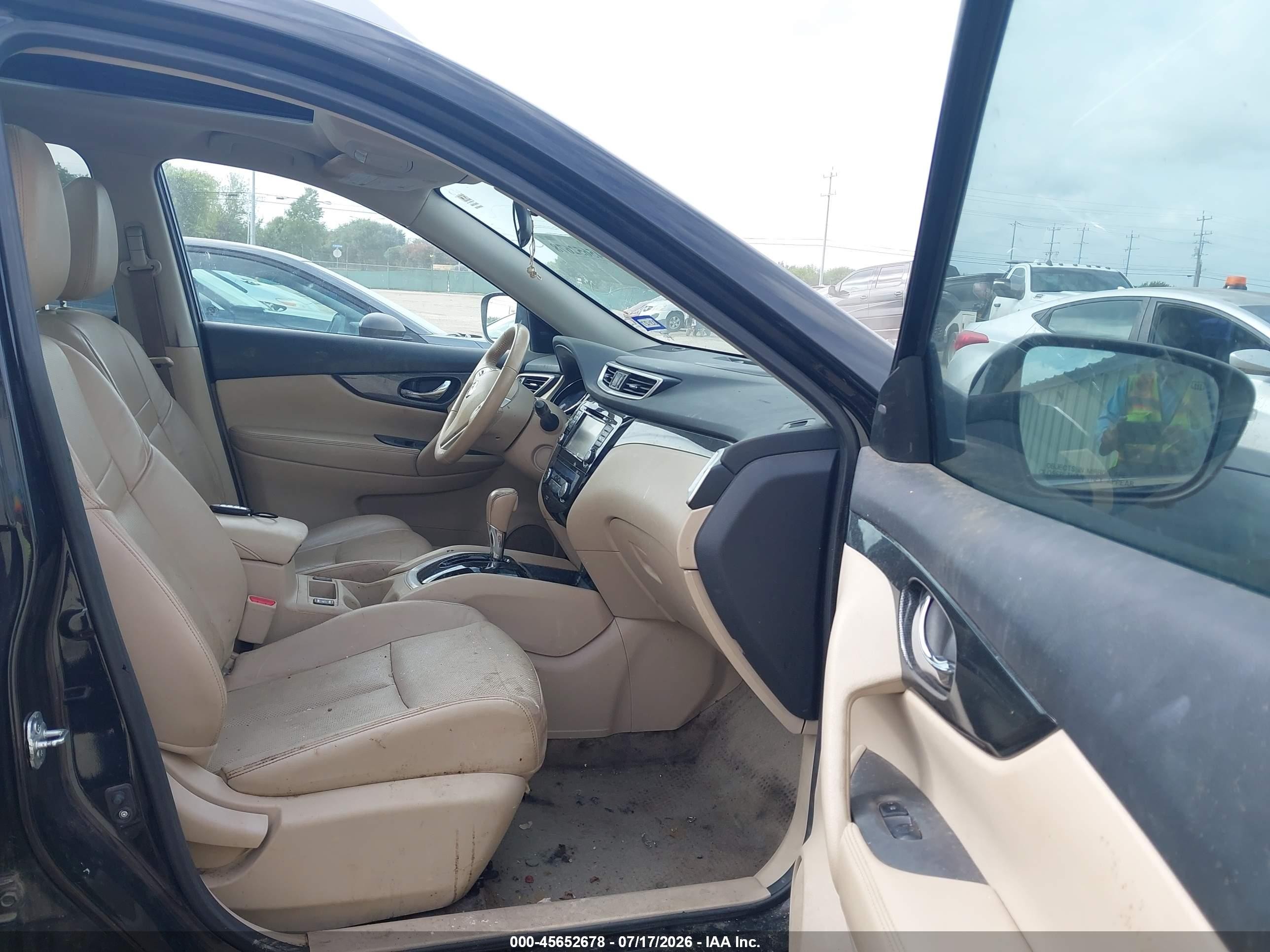 2015 Nissan Rogue Sl Black vin: 5N1AT2MT3FC851773