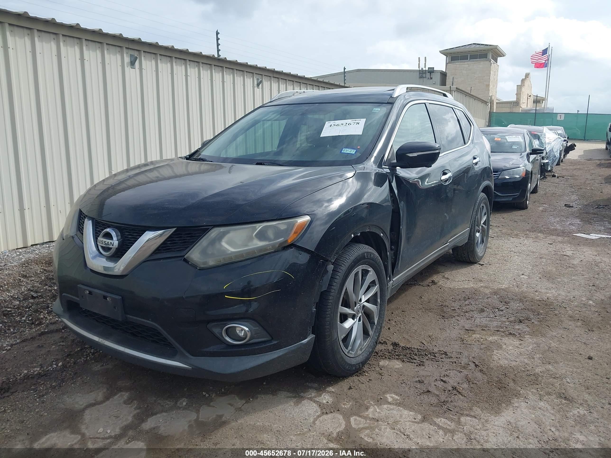 2015 Nissan Rogue Sl Black vin: 5N1AT2MT3FC851773