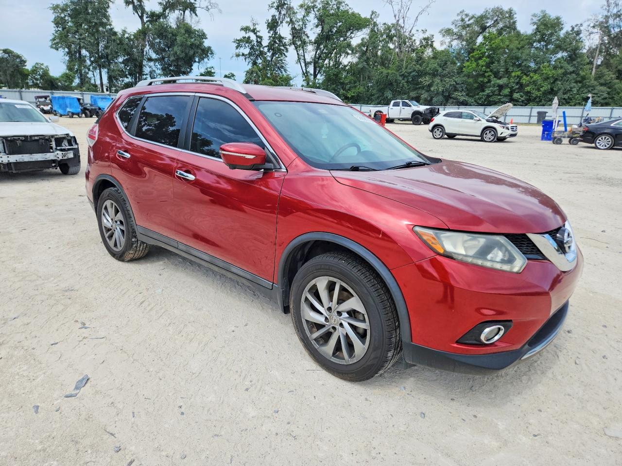 2015 Nissan Rogue Sl Red vin: 5N1AT2MT3FC853667