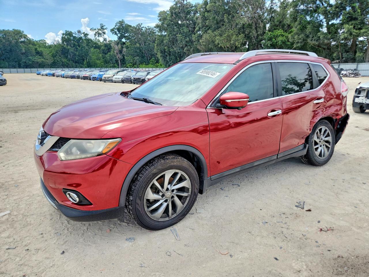 2015 Nissan Rogue Sl Red vin: 5N1AT2MT3FC853667