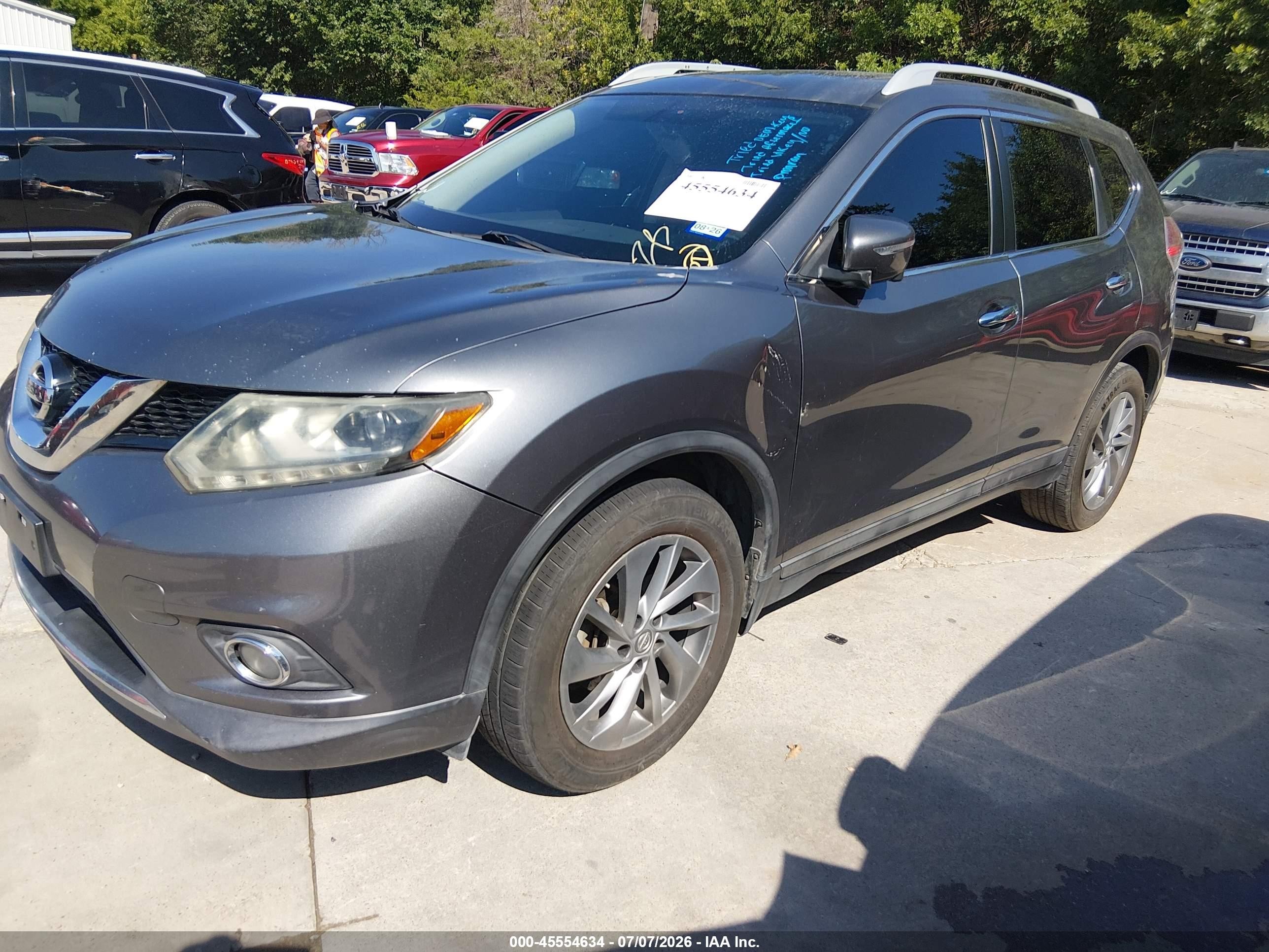2015 Nissan Rogue Sl Серый vin: 5N1AT2MT3FC876527
