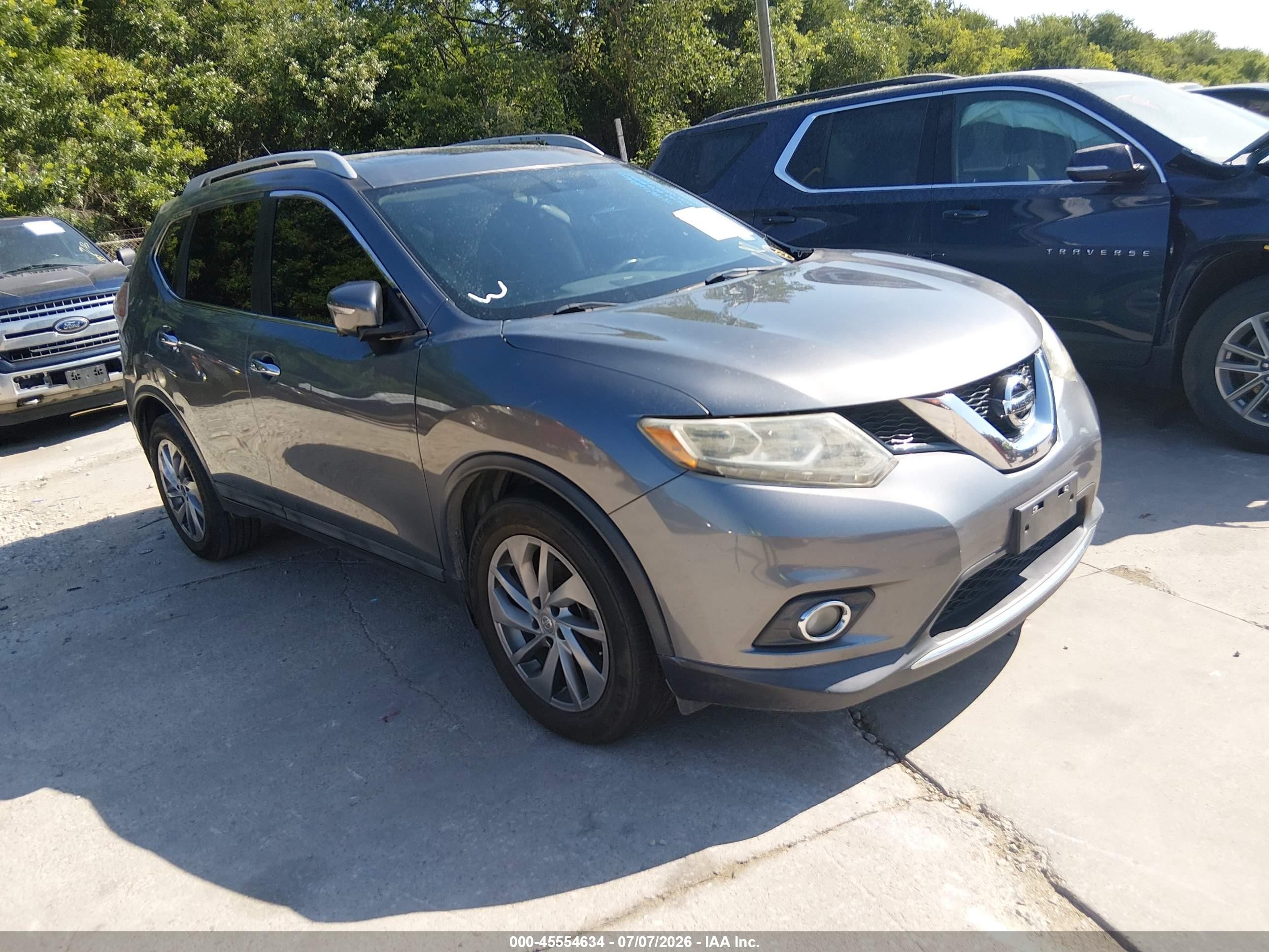 2015 Nissan Rogue Sl Серый vin: 5N1AT2MT3FC876527