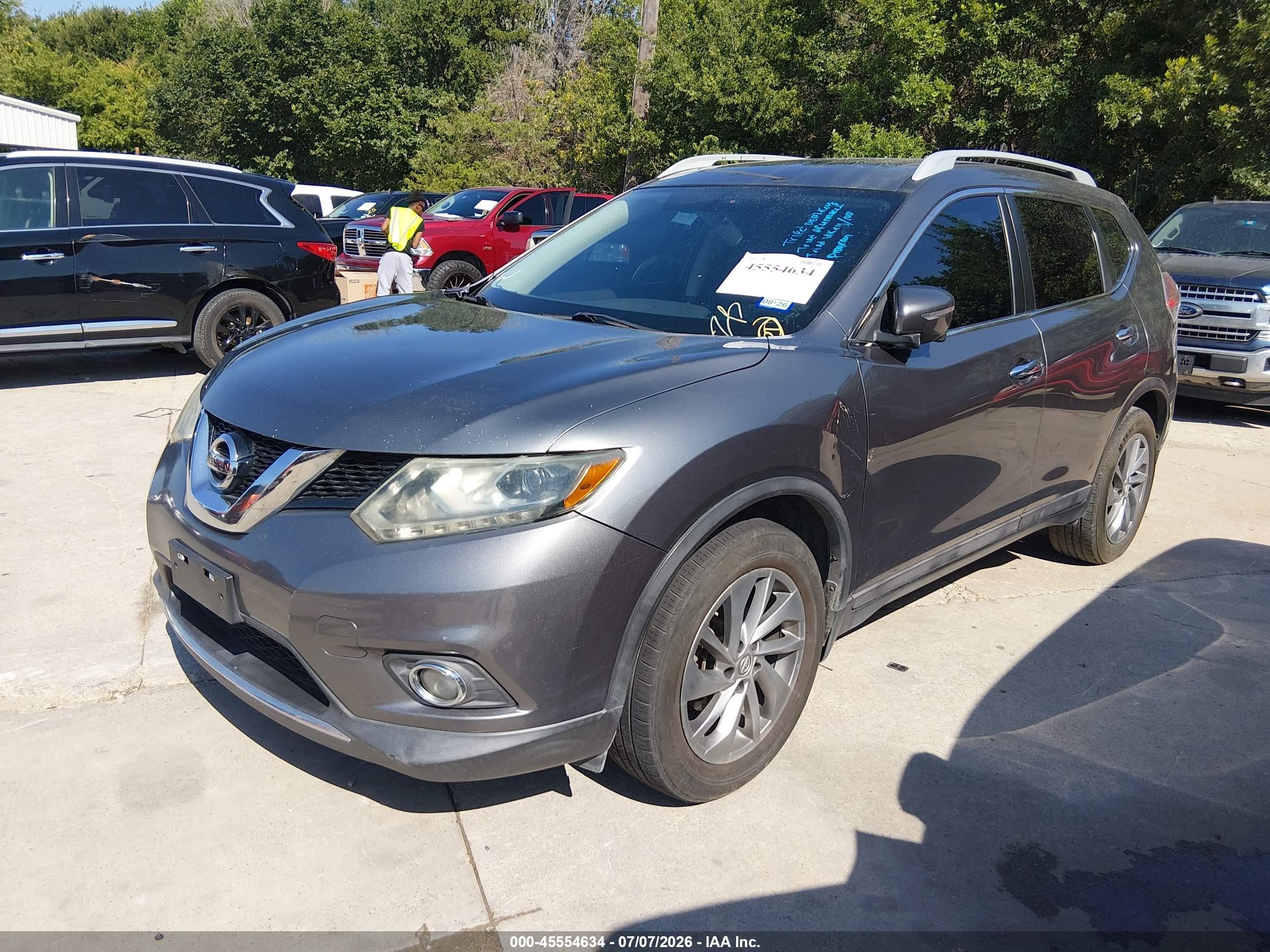 2015 Nissan Rogue Sl Серый vin: 5N1AT2MT3FC876527