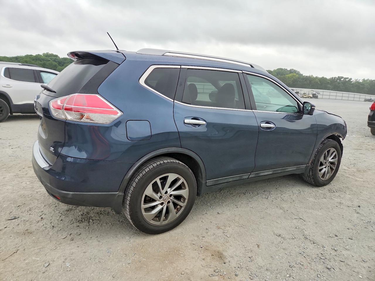 2015 Nissan Rogue Sl Blue vin: 5N1AT2MT3FC883638