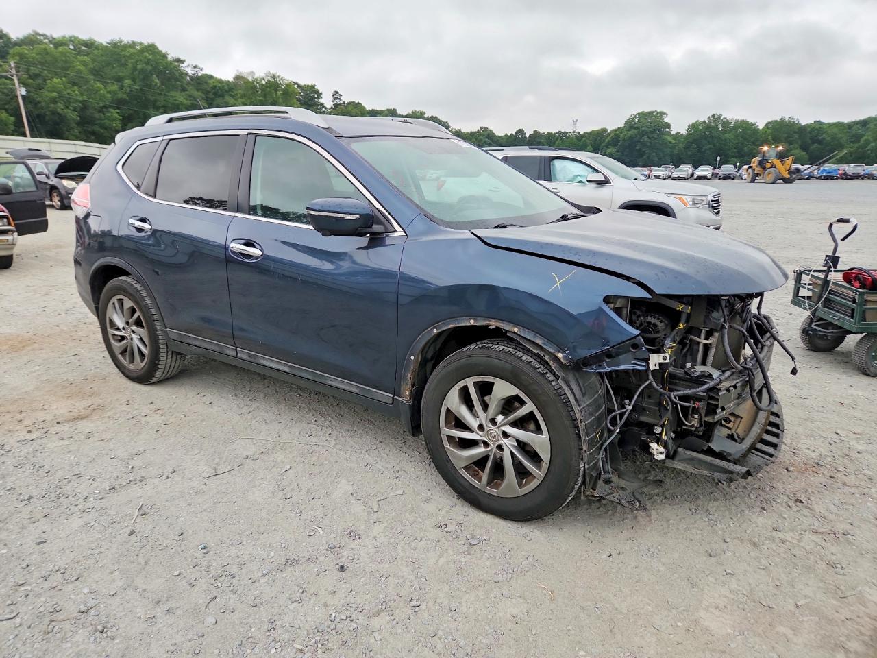 2015 Nissan Rogue Sl Blue vin: 5N1AT2MT3FC883638