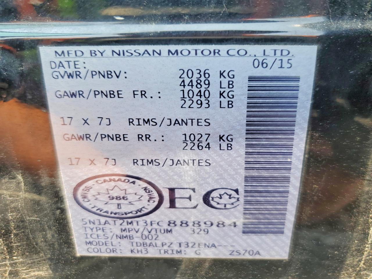 2015 Nissan Rogue S Black vin: 5N1AT2MT3FC888984