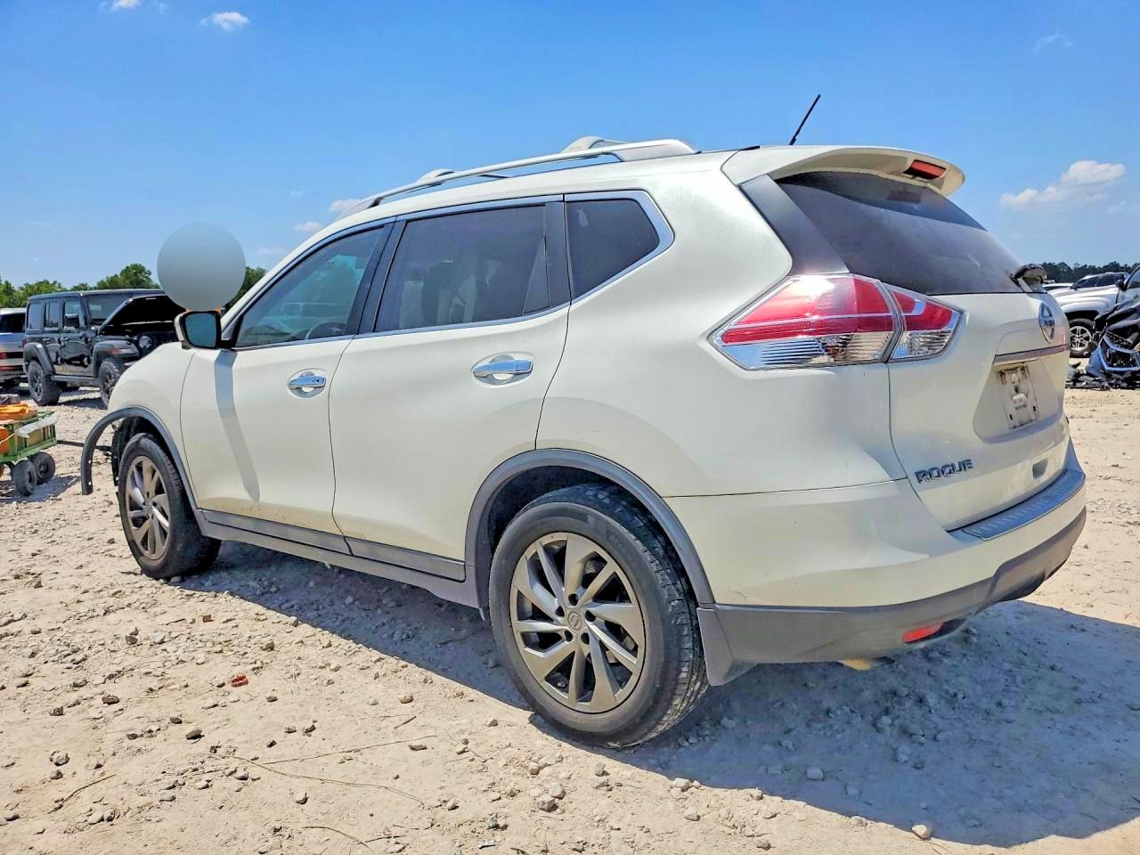 2015 Nissan Rogue Sl White vin: 5N1AT2MT3FC913592