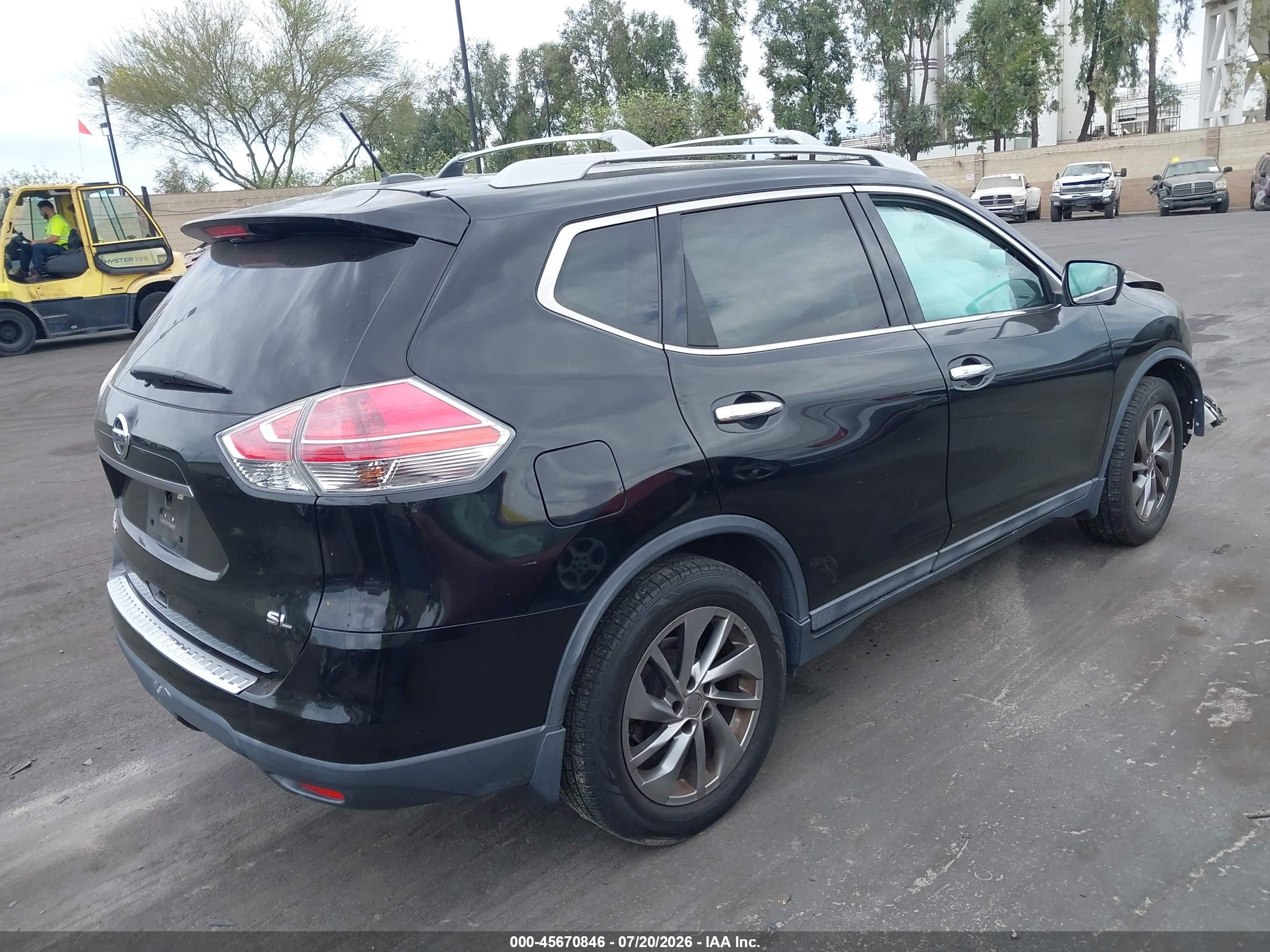 2015 Nissan Rogue Sl Black vin: 5N1AT2MT3FC919926