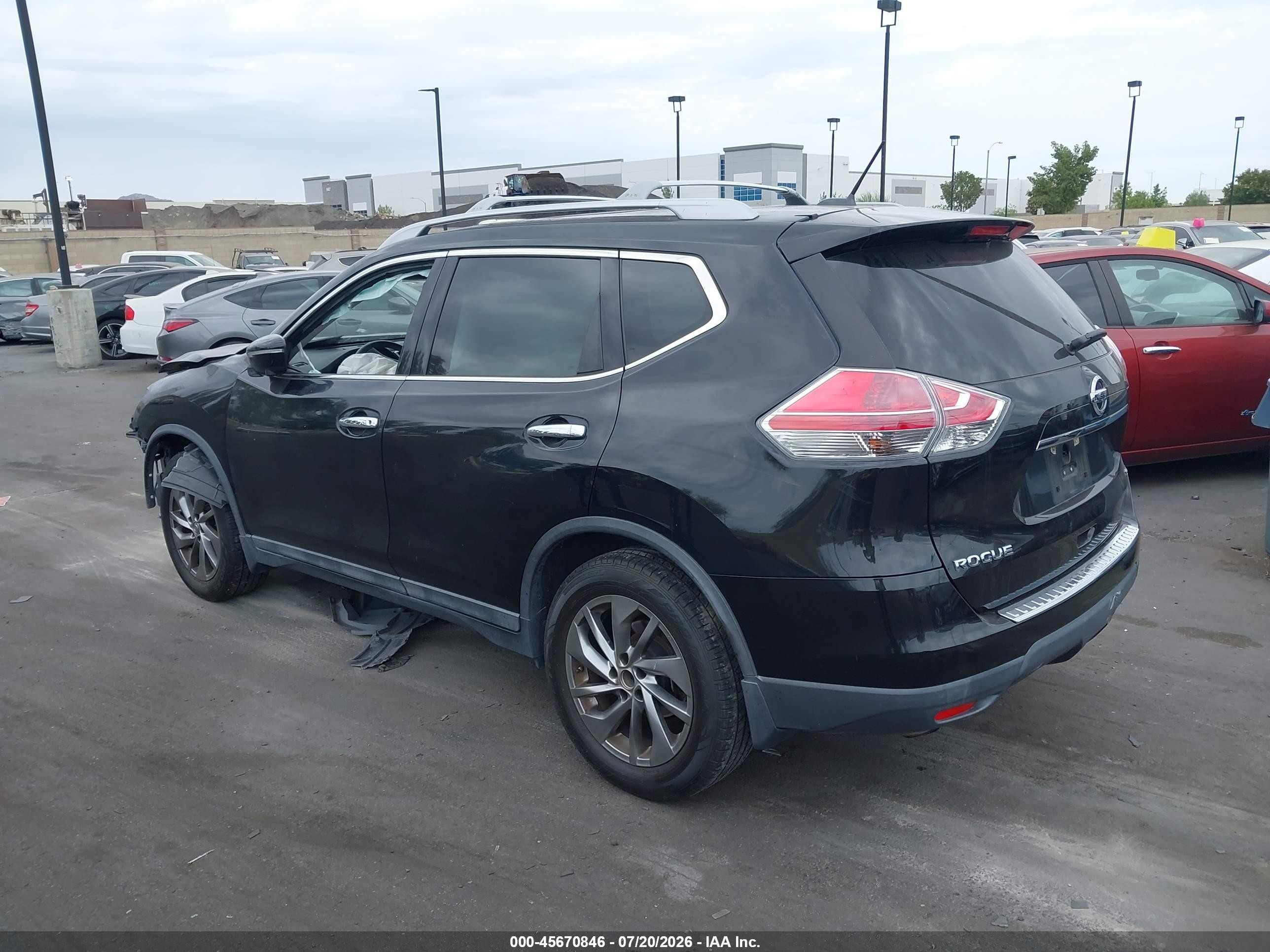 2015 Nissan Rogue Sl Black vin: 5N1AT2MT3FC919926