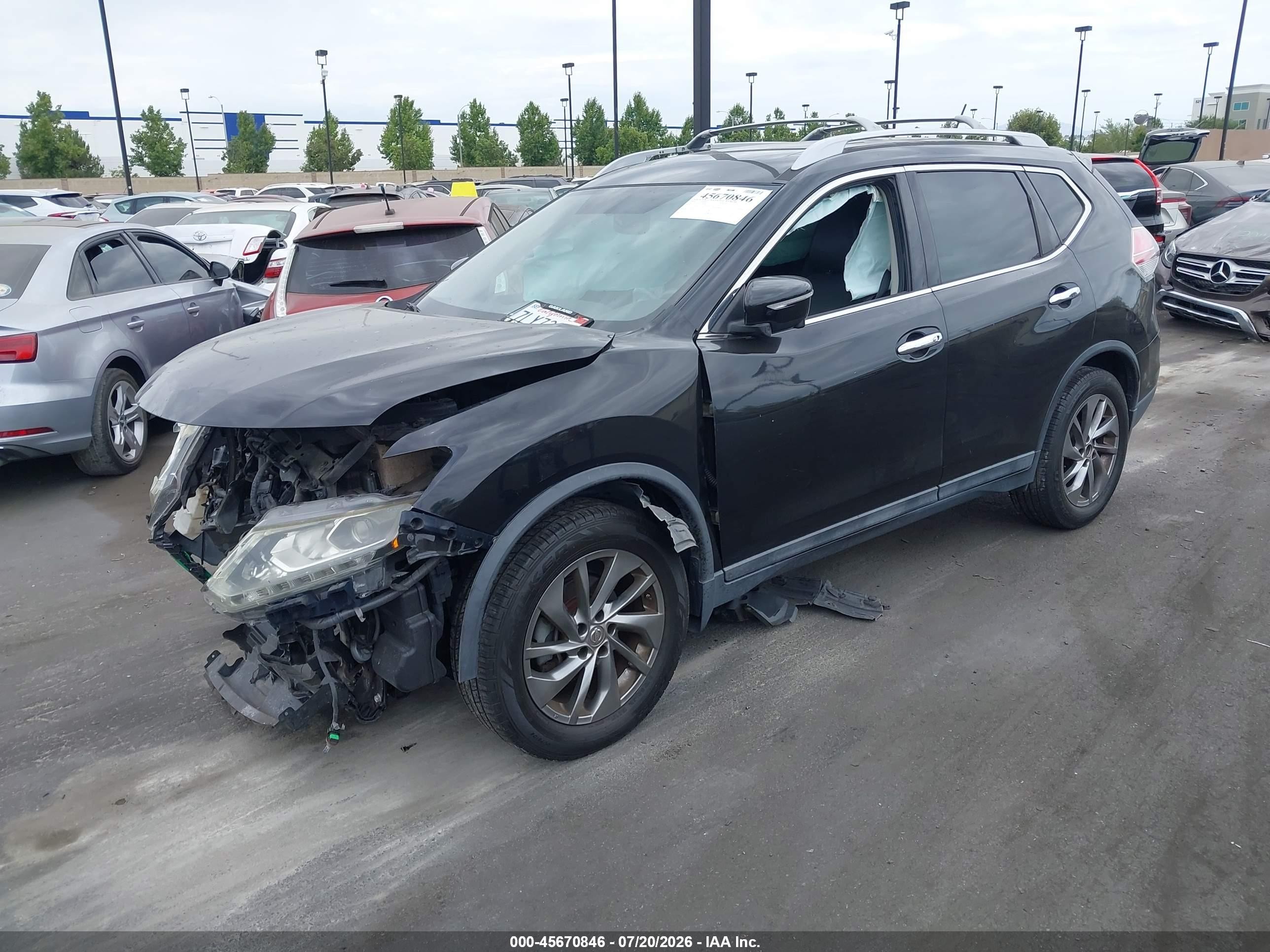 2015 Nissan Rogue Sl Black vin: 5N1AT2MT3FC919926