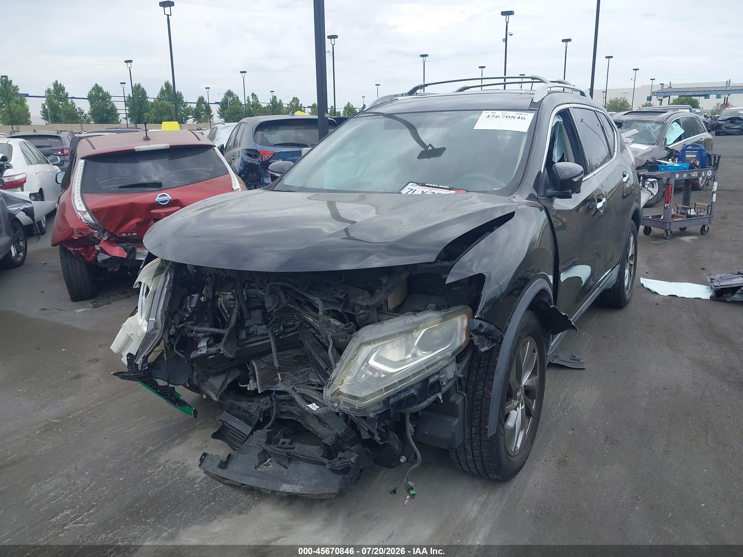 2015 Nissan Rogue Sl Black vin: 5N1AT2MT3FC919926