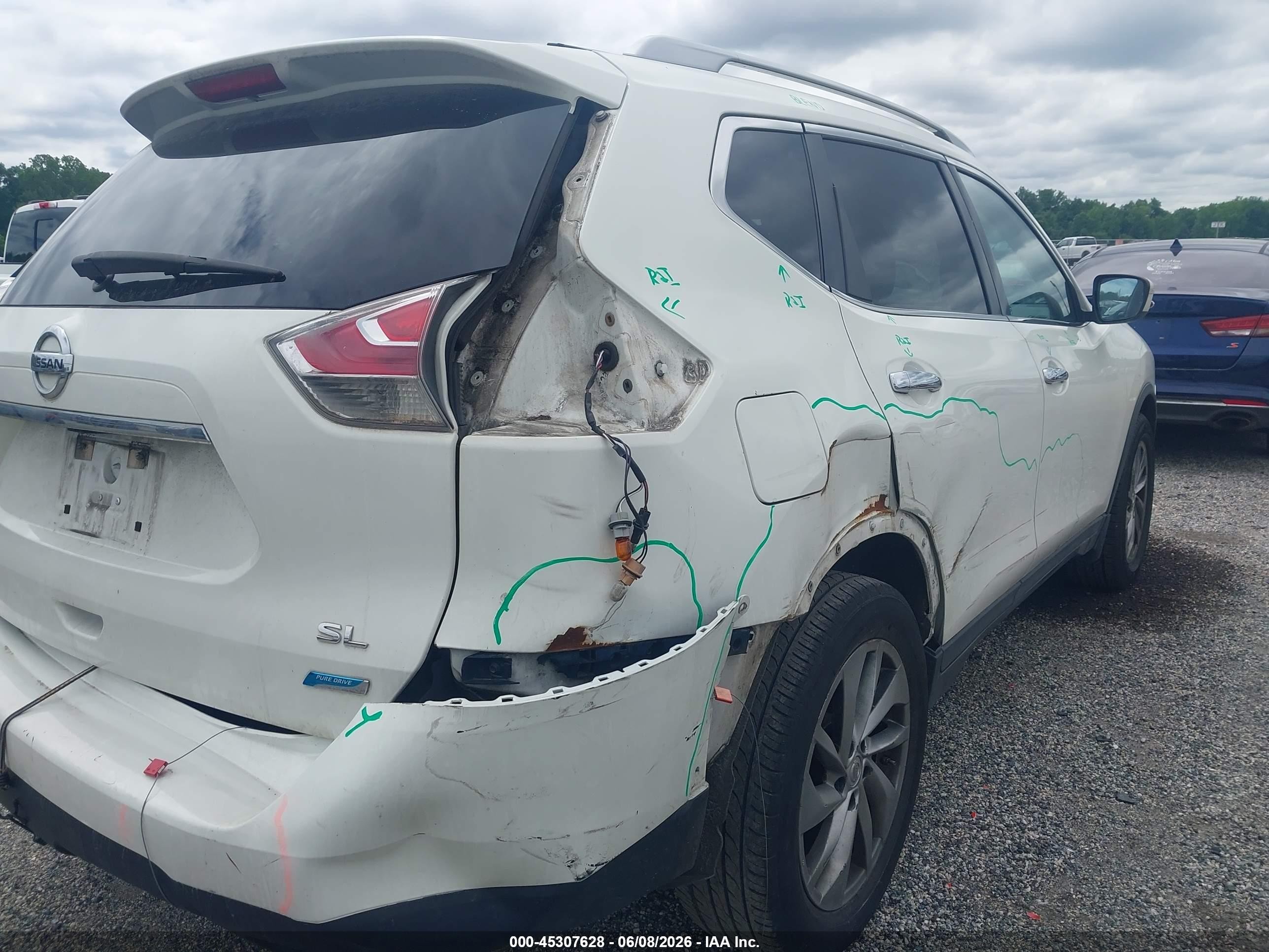 2014 Nissan Rogue Sl Белый vin: 5N1AT2MT4EC827903