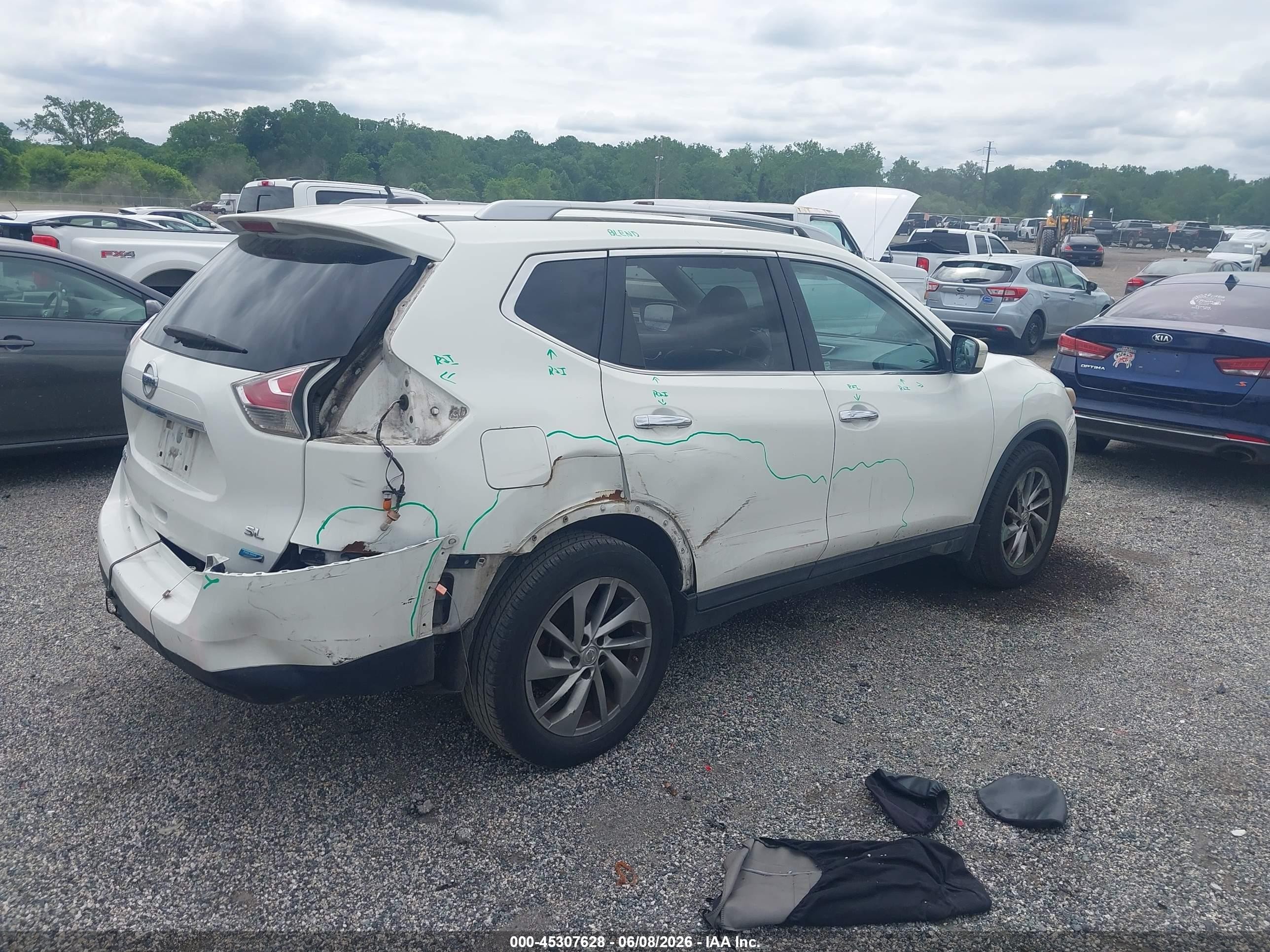 2014 Nissan Rogue Sl Белый vin: 5N1AT2MT4EC827903
