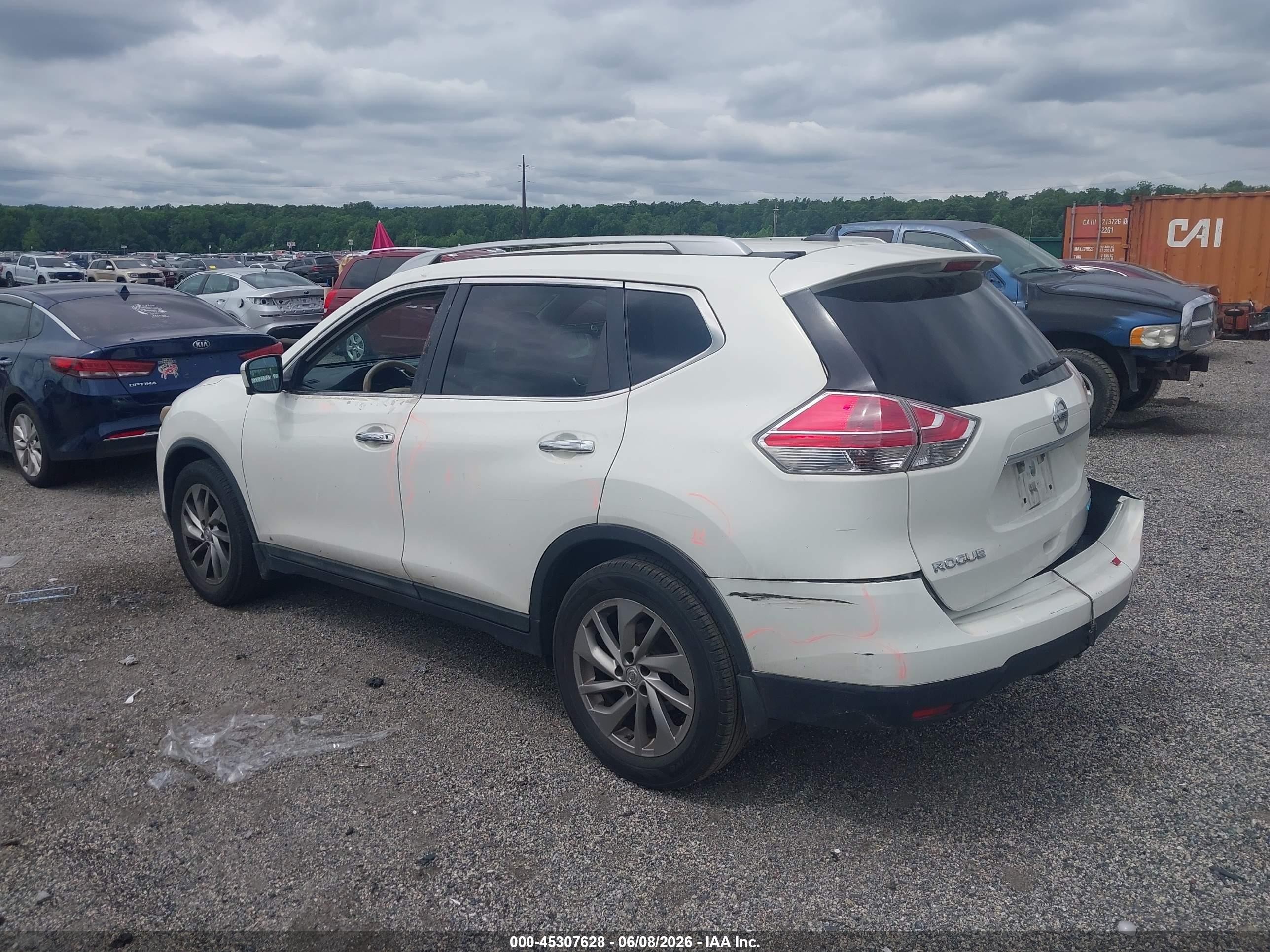 2014 Nissan Rogue Sl Белый vin: 5N1AT2MT4EC827903