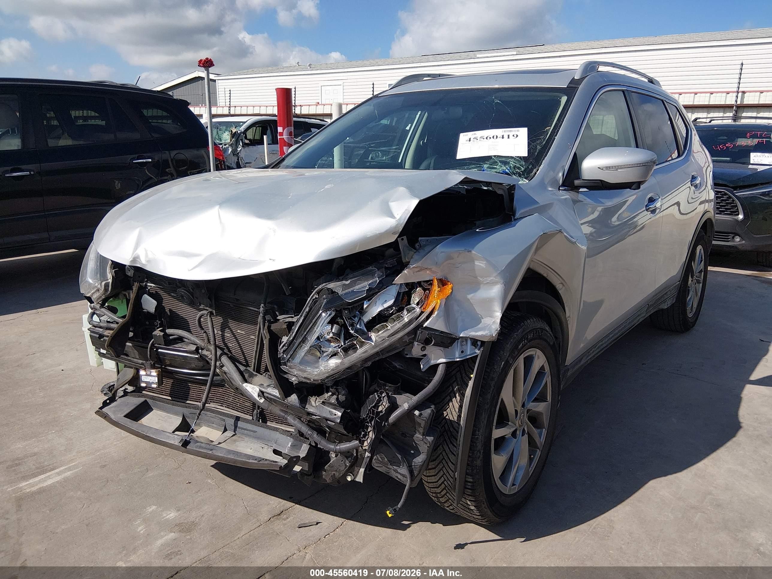 2015 Nissan Rogue Sl Silver vin: 5N1AT2MT4FC753657