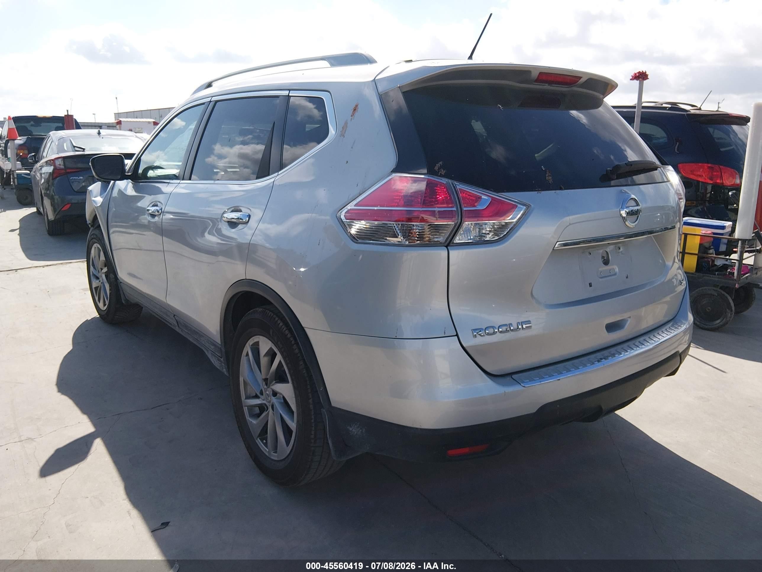 2015 Nissan Rogue Sl Silver vin: 5N1AT2MT4FC753657