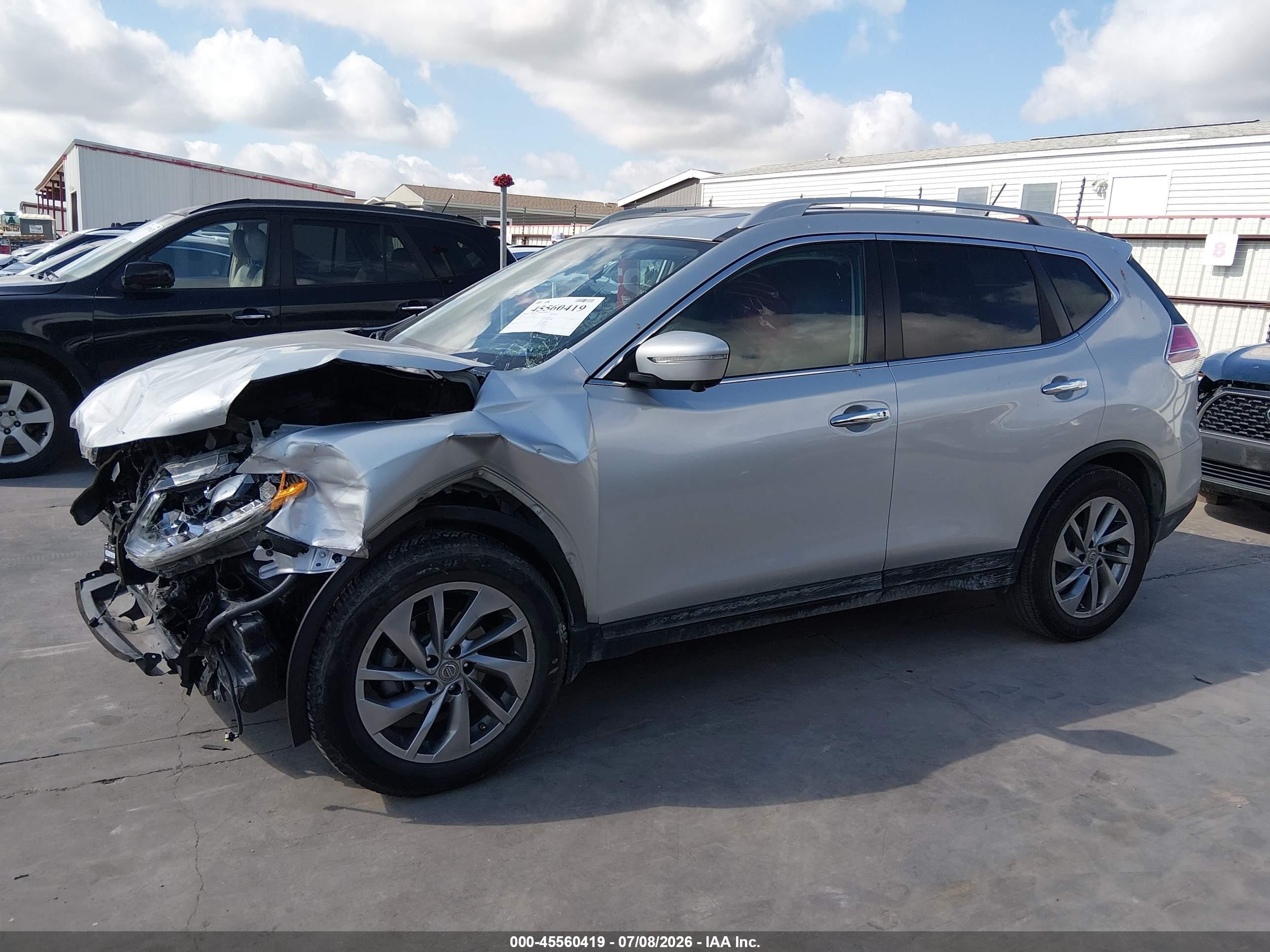 2015 Nissan Rogue Sl Silver vin: 5N1AT2MT4FC753657