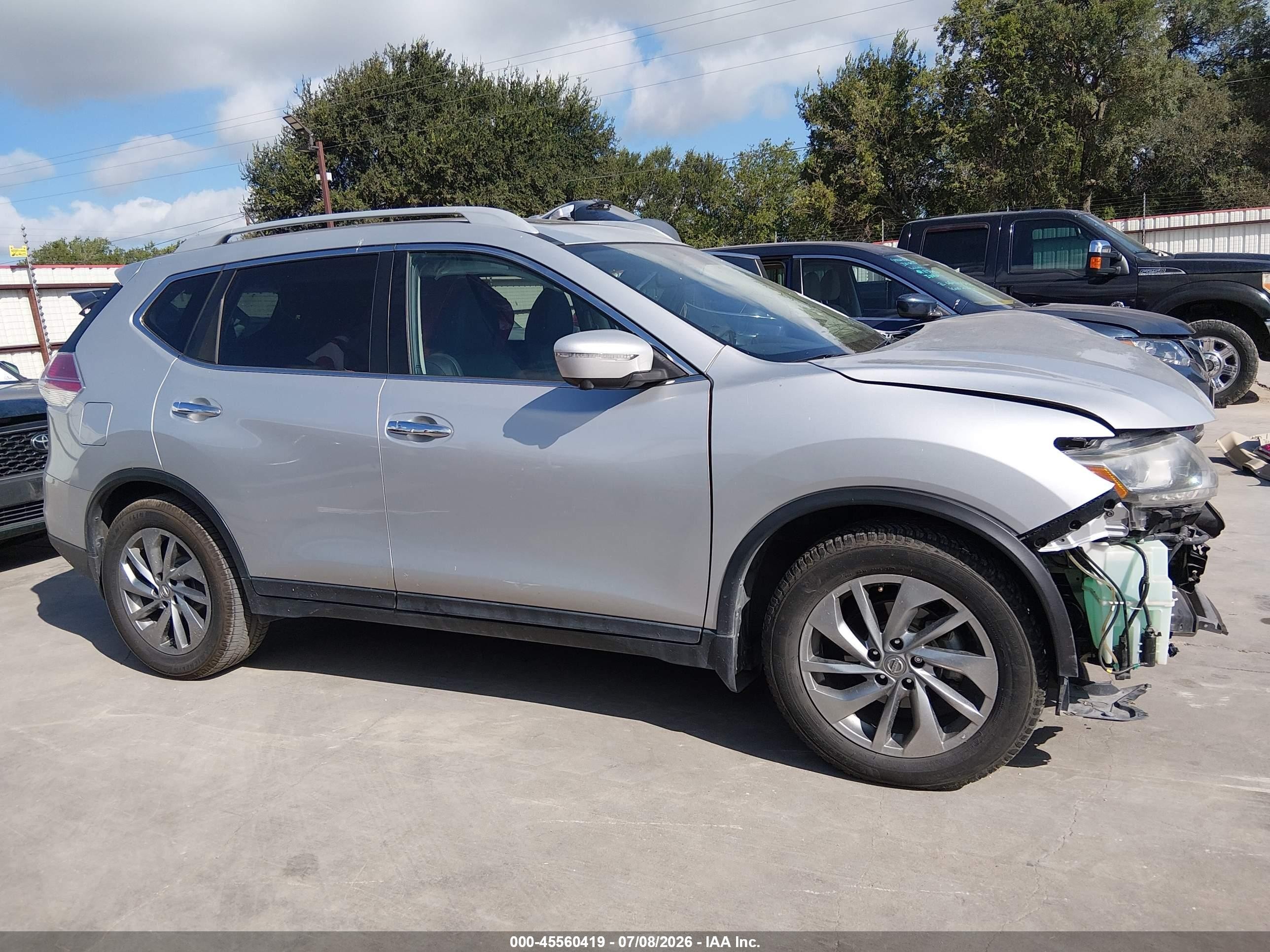 2015 Nissan Rogue Sl Silver vin: 5N1AT2MT4FC753657