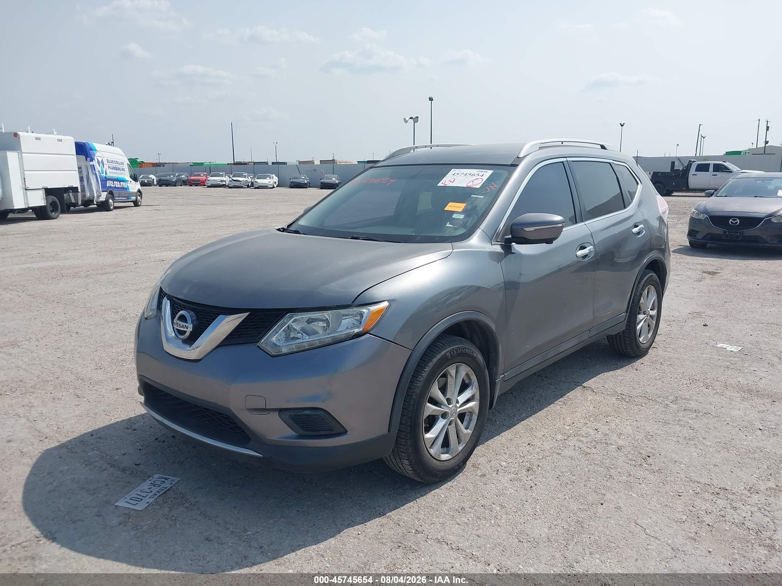 2015 Nissan Rogue Sv Gray vin: 5N1AT2MT4FC754727