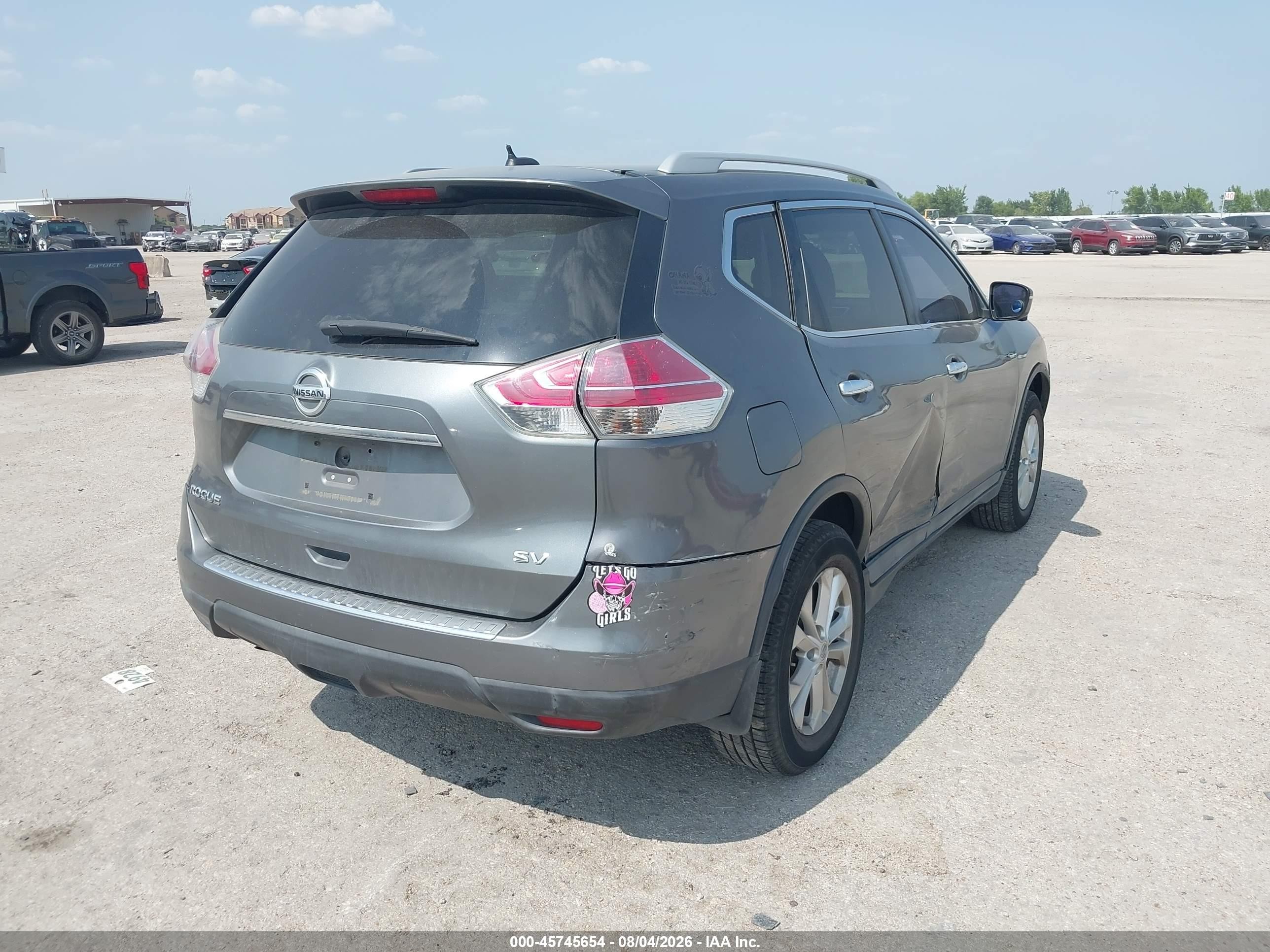 2015 Nissan Rogue Sv Gray vin: 5N1AT2MT4FC754727