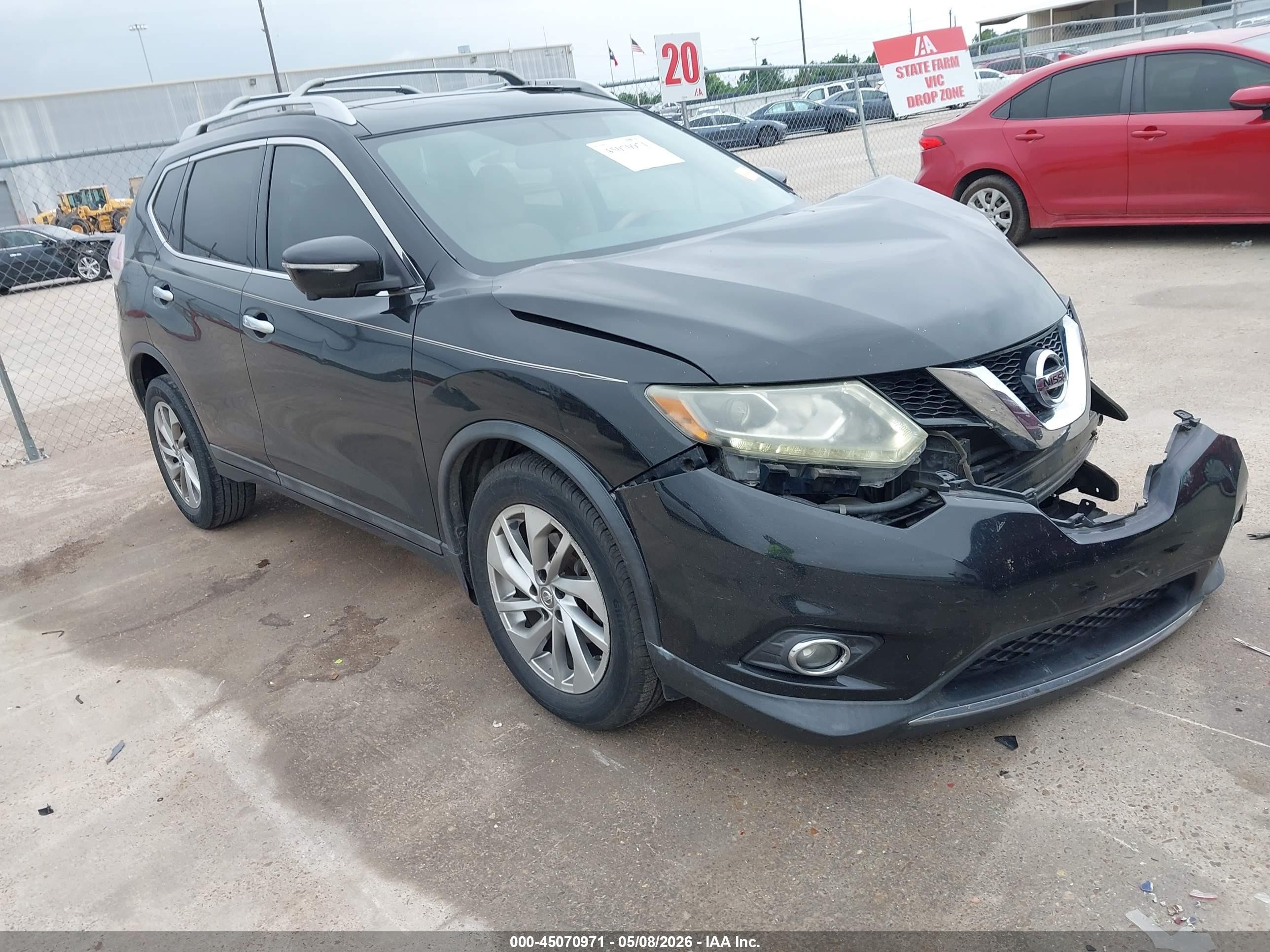 2015 Nissan Rogue Sl Черный vin: 5N1AT2MT4FC763699