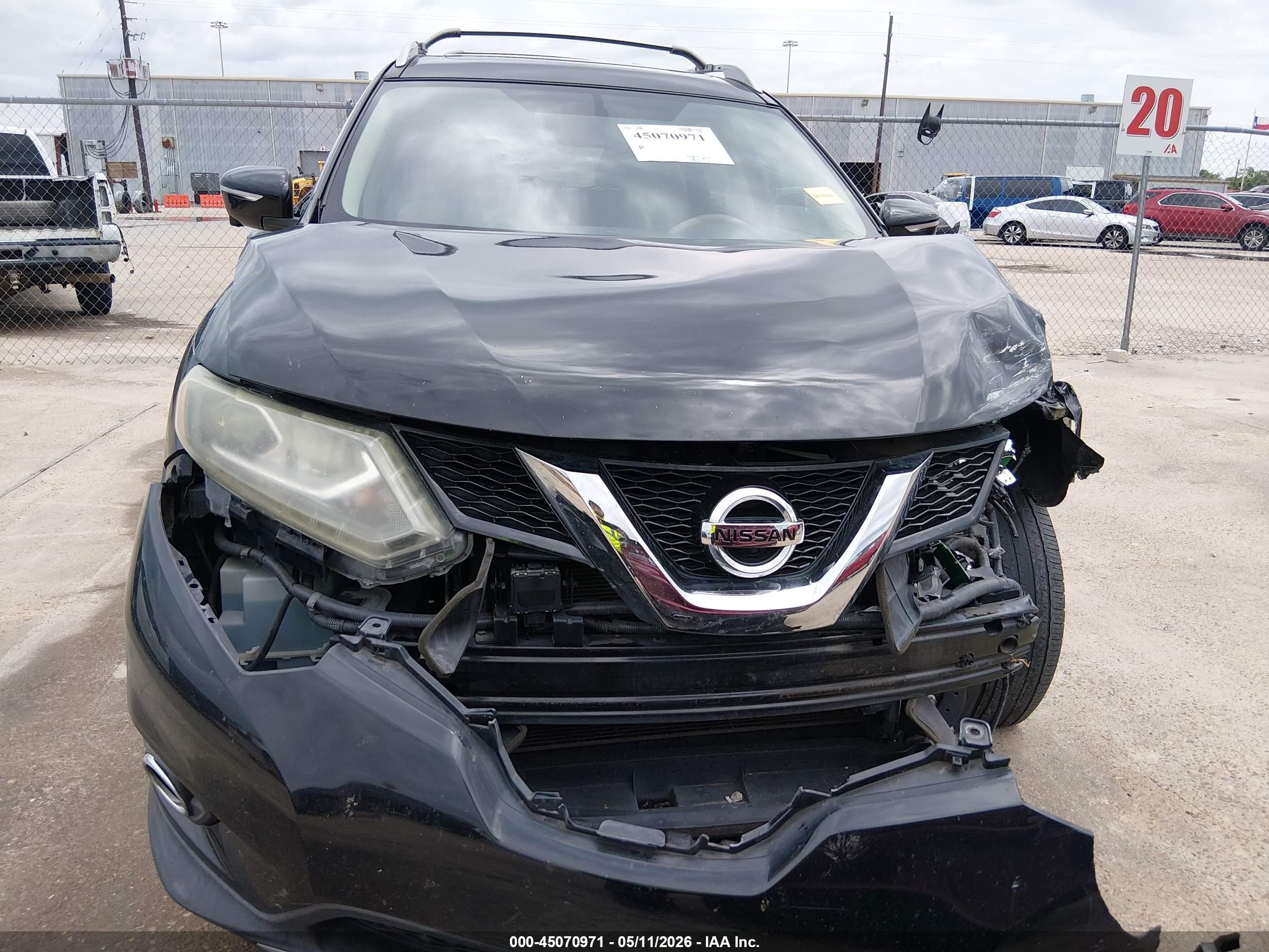 2015 Nissan Rogue Sl Black vin: 5N1AT2MT4FC763699
