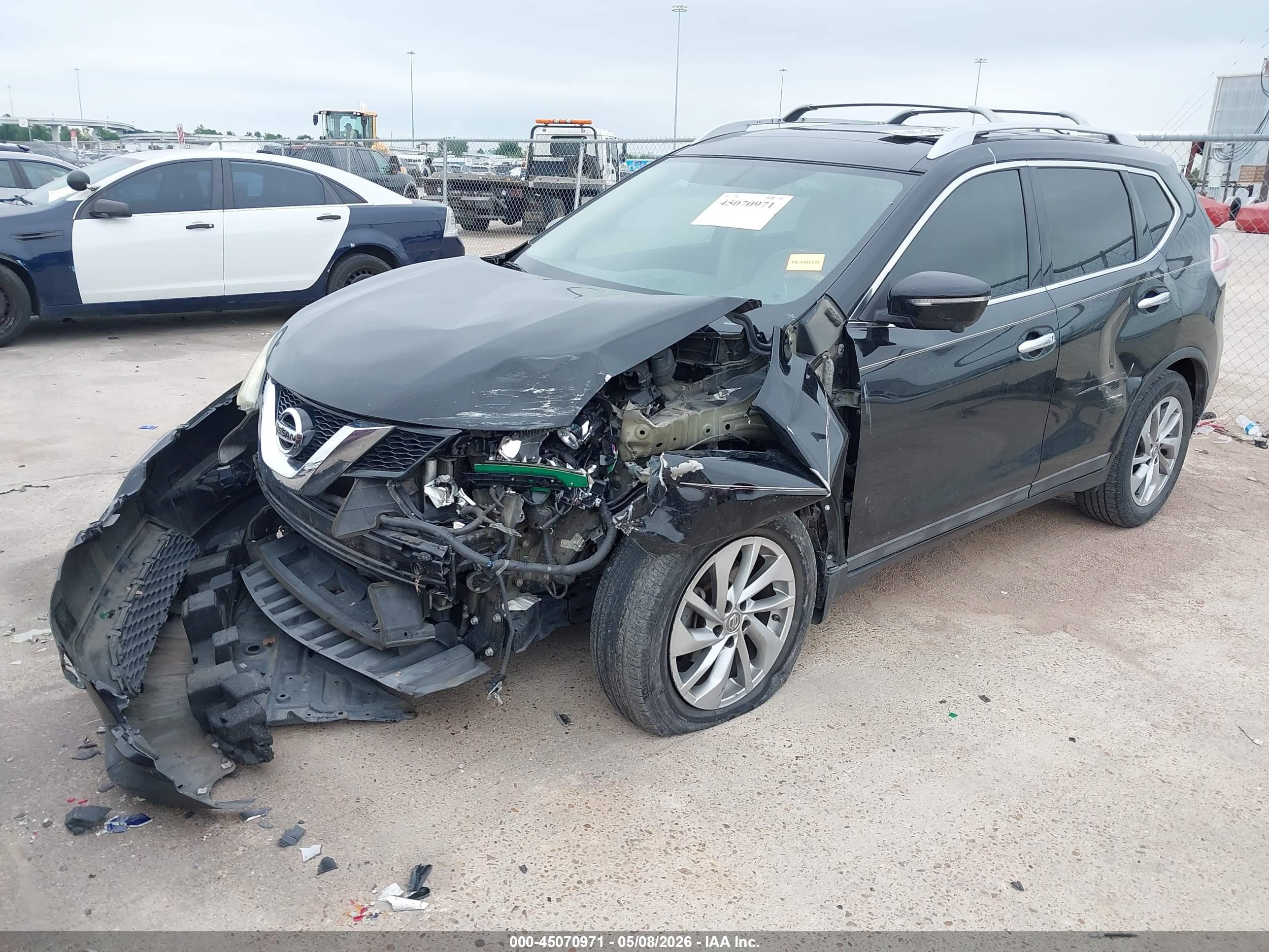 2015 Nissan Rogue Sl Black vin: 5N1AT2MT4FC763699